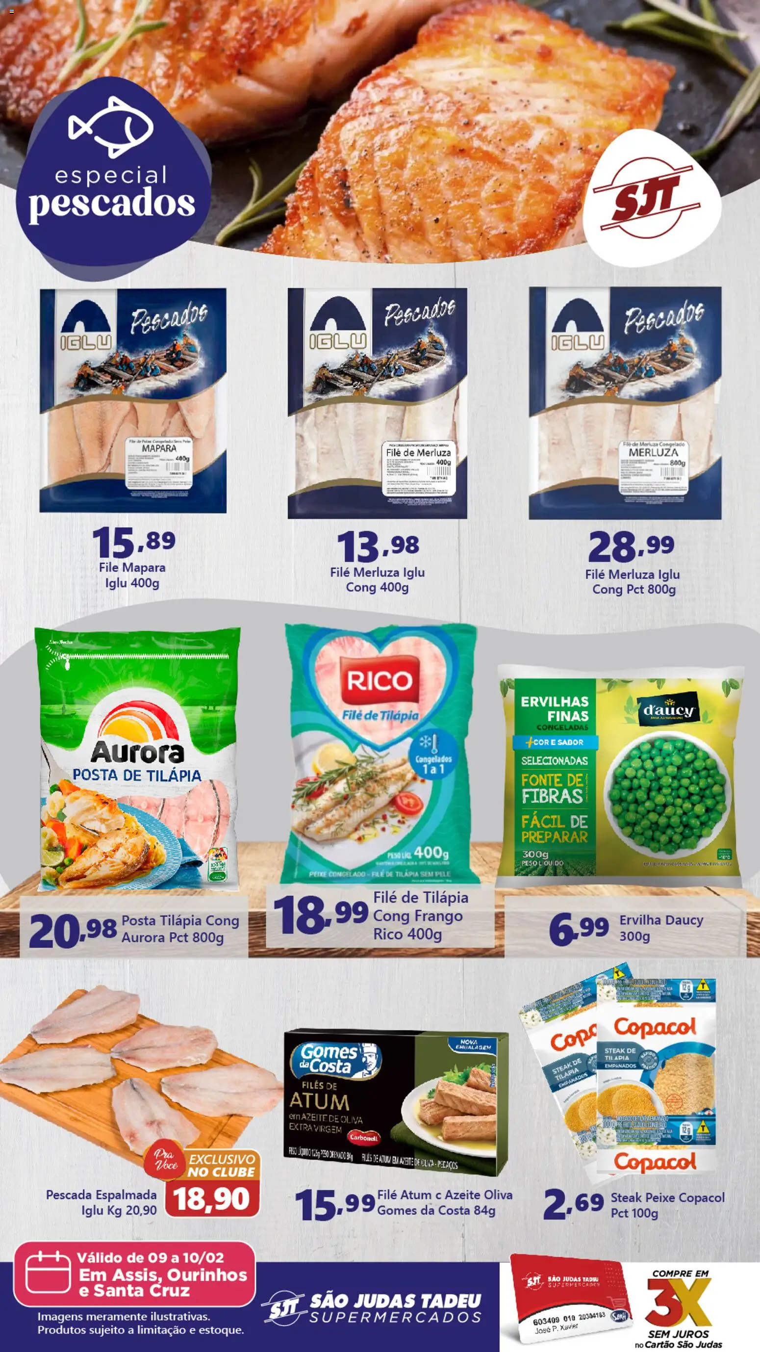 Pré-Visualização do folheto "Ofertas Especial Pescados" da loja São Judas Tadeu válido a partir de 09/02/2026