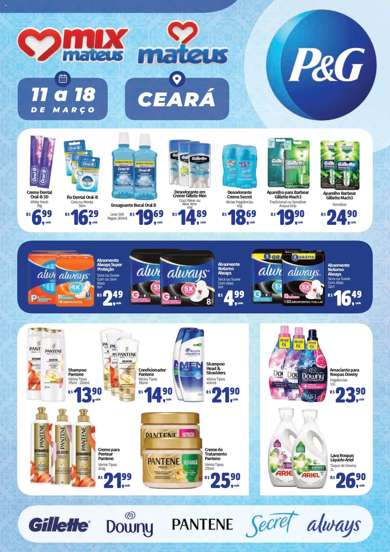 Pré-Visualização do folheto "Mateus ofertas Exclusivo P&G" da loja Mateus válido a partir de 11/03/2026