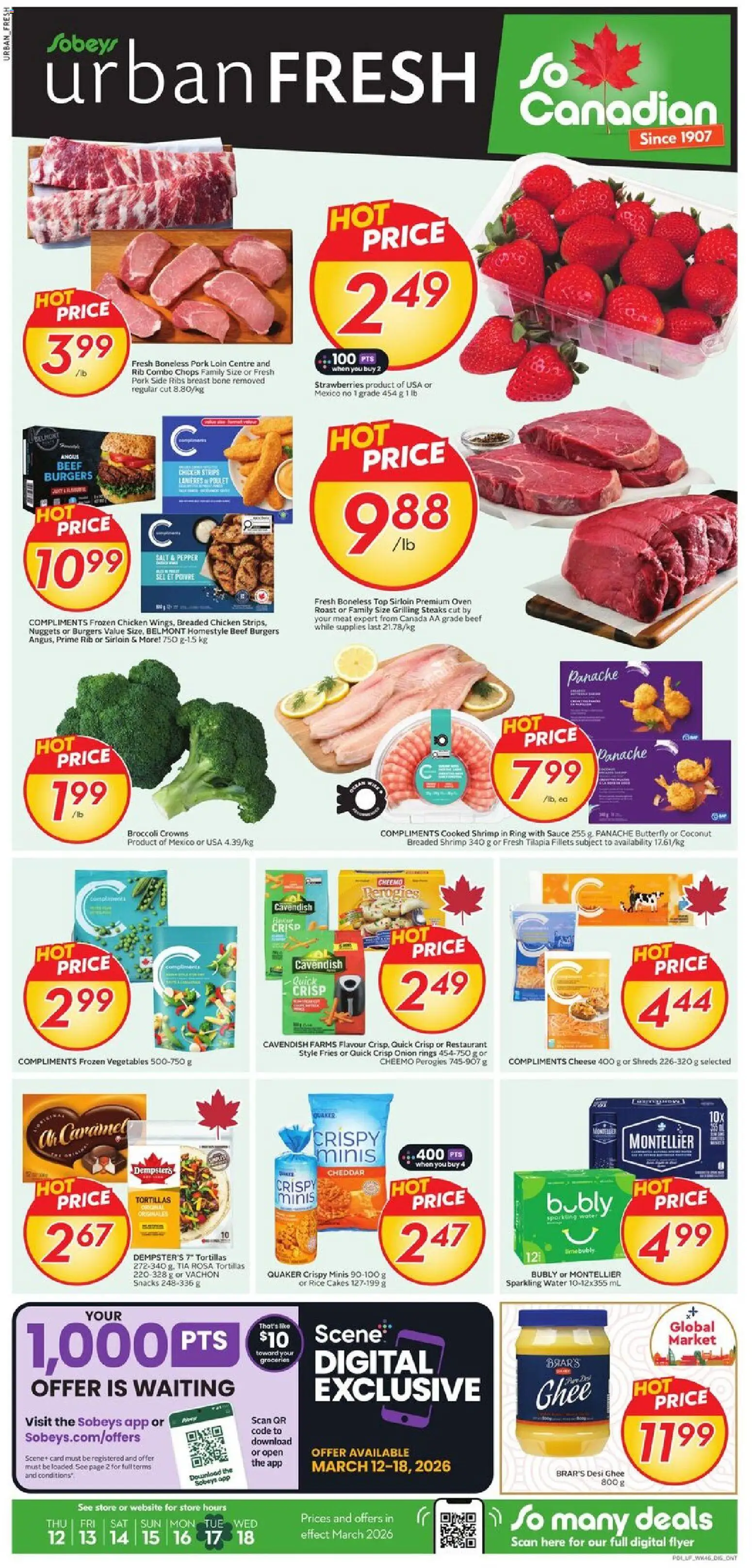 Preview of leaflet Weekly Flyer - Urban Fresh from shop Sobeys is valid from Mar 12, 2026