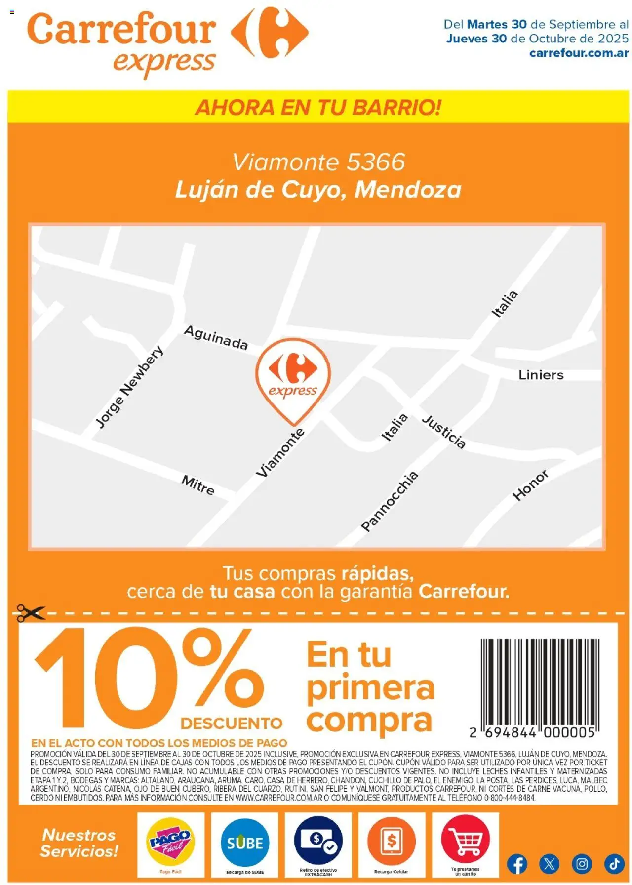 Carrefour Express | Viamonte 5366, Luján de Cuyo, Mendoza del 30/09/2025 >> Catálogo