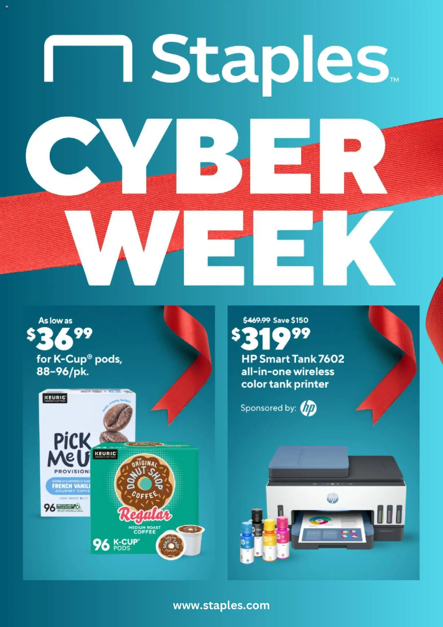 Ad Preview of Staples Cyber Week from 11/30/2025