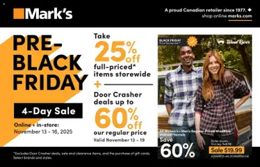 Preview of leaflet Black Friday from shop Mark's is valid from Nov 13, 2025