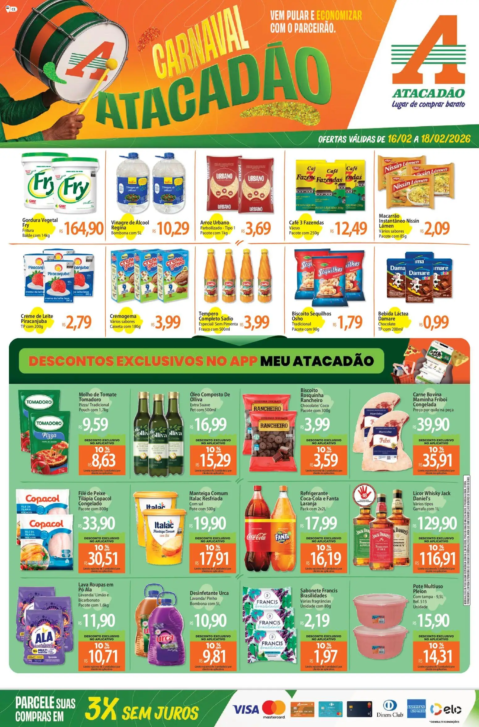 Pré-Visualização do folheto "Ofertas - CE" da loja Atacadão válido a partir de 16/02/2026