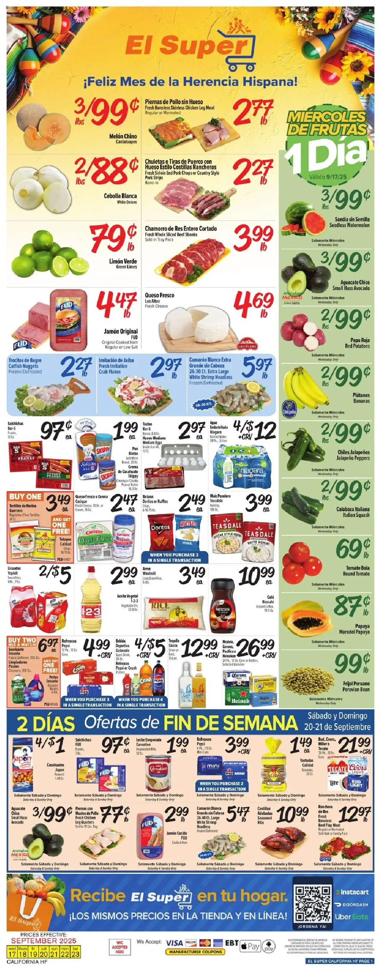 El Super Weekly Ad - CA from 09/17/2025 - Flyer - Page number 1