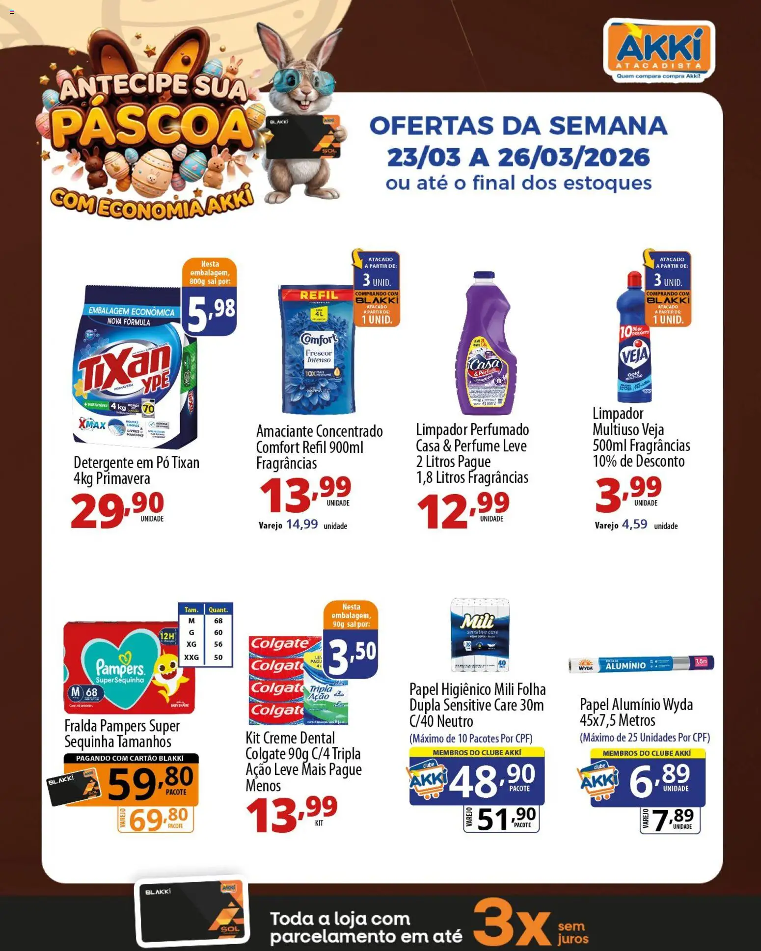 Pré-Visualização do folheto "Akki Atacadista ofertas Páscoa" da loja Akki Atacadista válido a partir de 23/03/2026