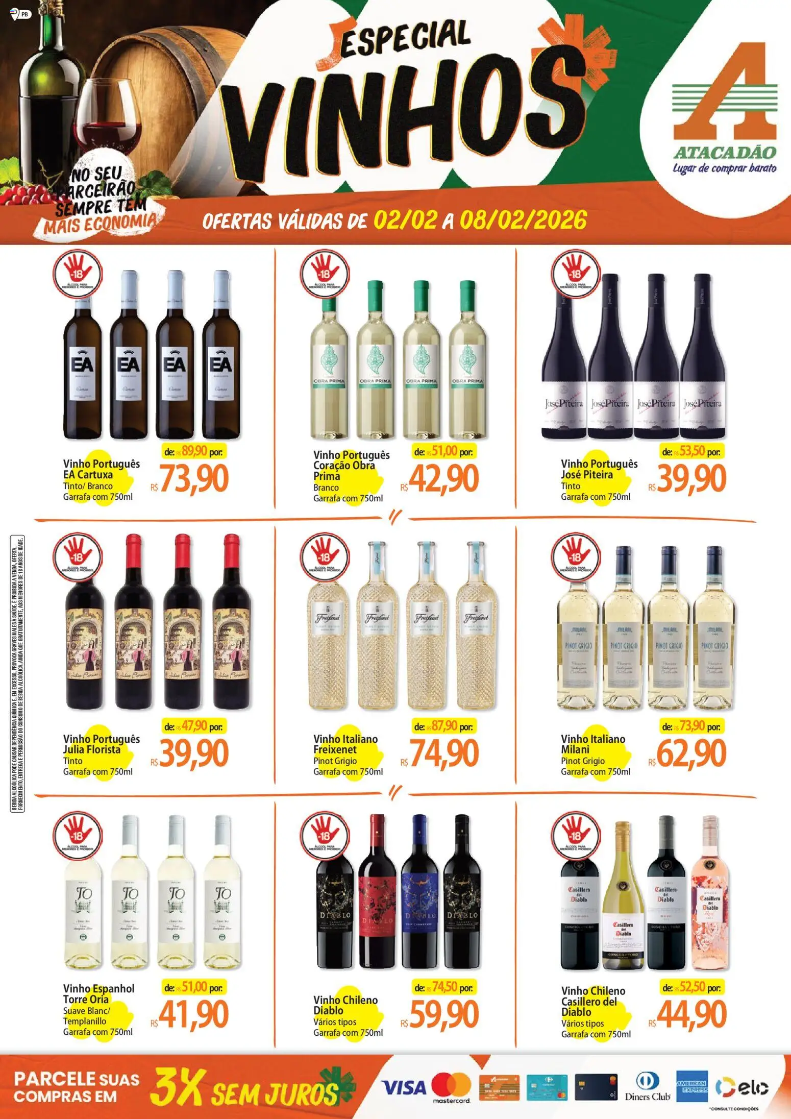 Pré-Visualização do folheto "Ofertas - PB" da loja Atacadão válido a partir de 02/02/2026