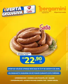 Pré-Visualização do folheto "Ofertas Sadia e Perdigão" da loja Supermercado Bergamini válido a partir de 01/08/2025