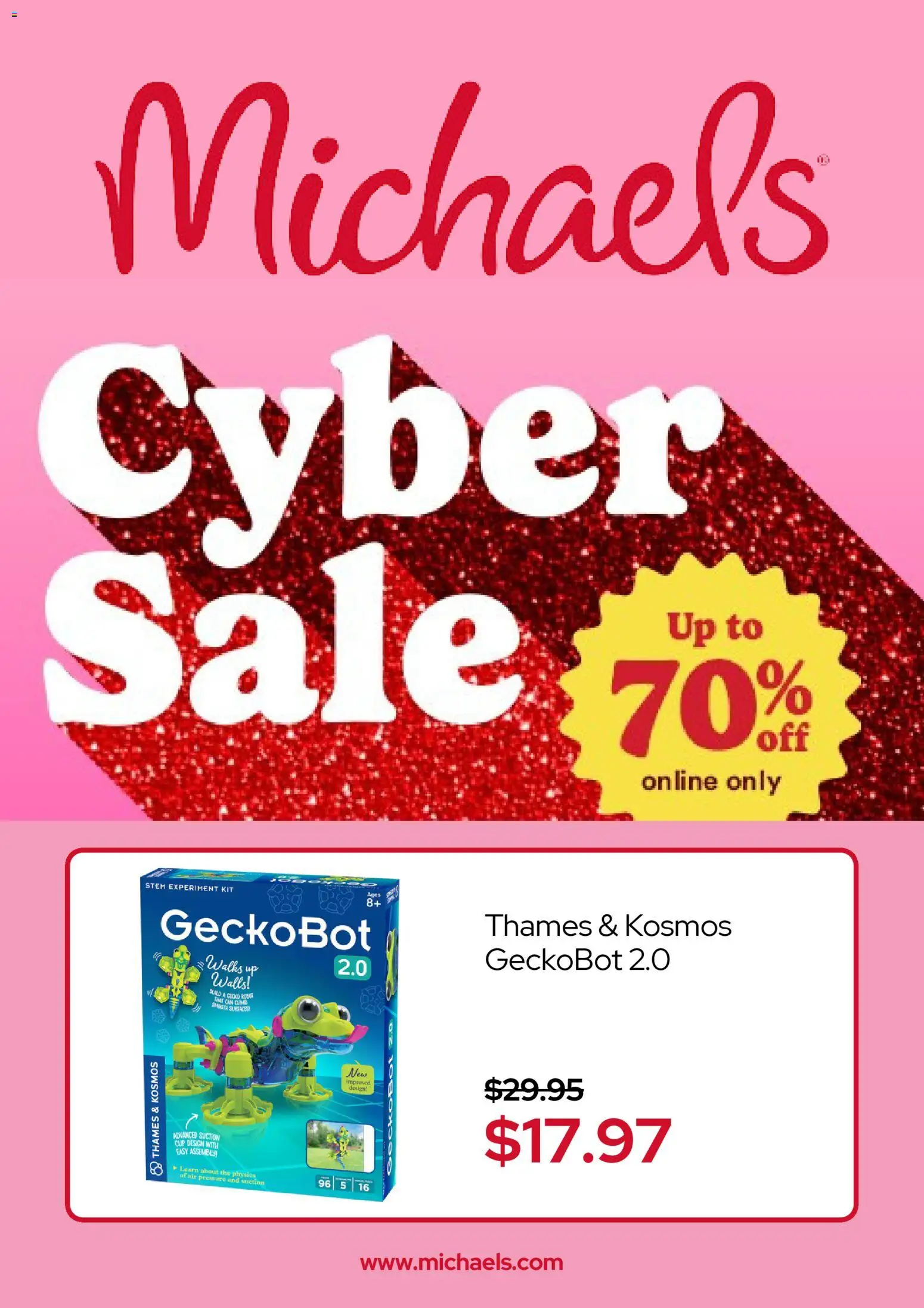 Ad Preview of Michaels Cyber Sale from 12/01/2025