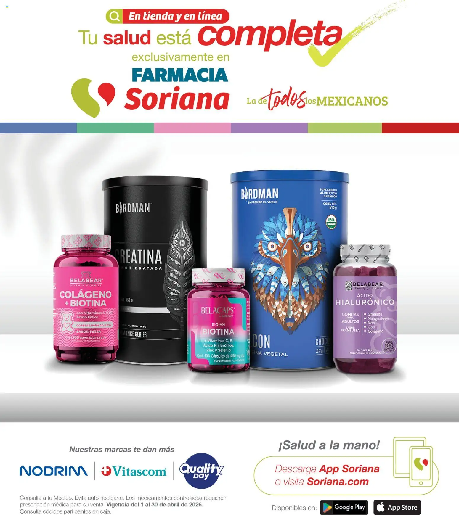 Vista previa las ofertas de la tienda Soriana - Soriana Folleto Farmacia Soriana Abril Híper Nacional desde el 01/04/2026 