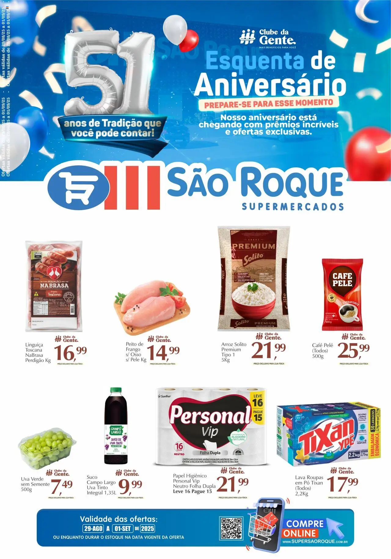 São Roque Supermercados folheto "Ofertas da semana" válido a partir de 29/08/2025 - número de página 1