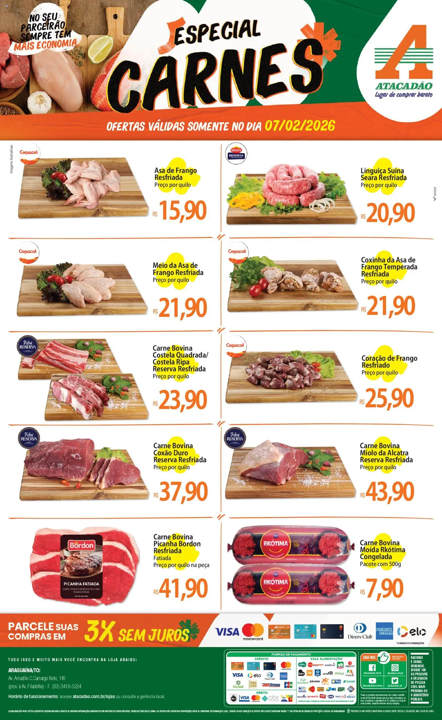 Pré-Visualização do folheto "Ofertas - TO" da loja Atacadão válido a partir de 07/02/2026