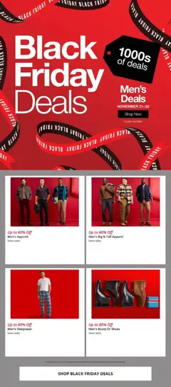 Ad Preview of JCPenney Black Friday Men´s Deals from 11/21/2025