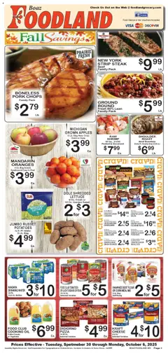 Ad Preview of Foodland Weekly Ad from 09/30/2025