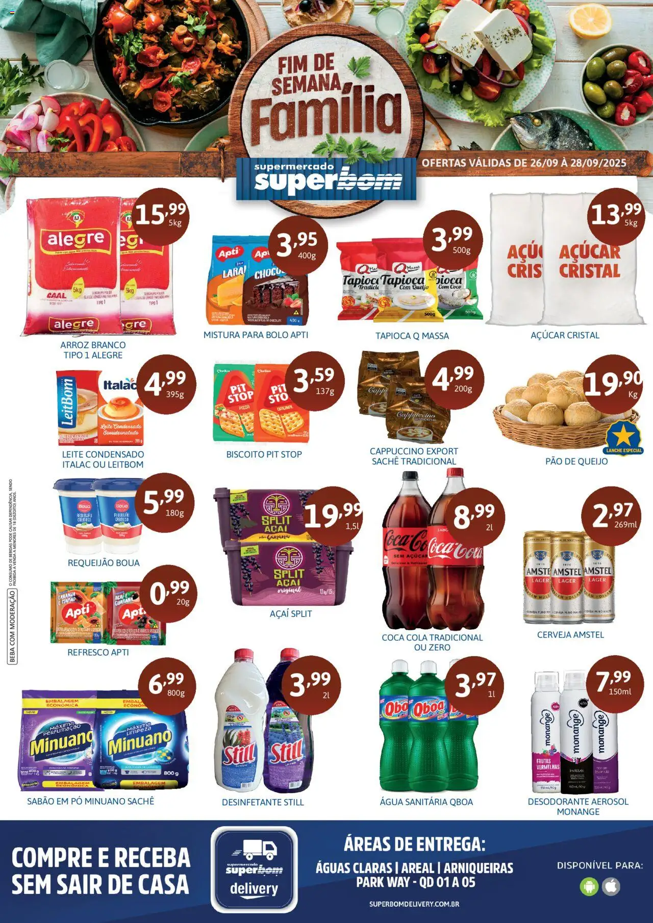 Superbom folheto "Ofertas da semana" válido a partir de 26/09/2025 - número de página 1 - Coco, Frutas, Tapioca, Biscoito, Leite, Açúcar, Sabão em pó, Água sanitária