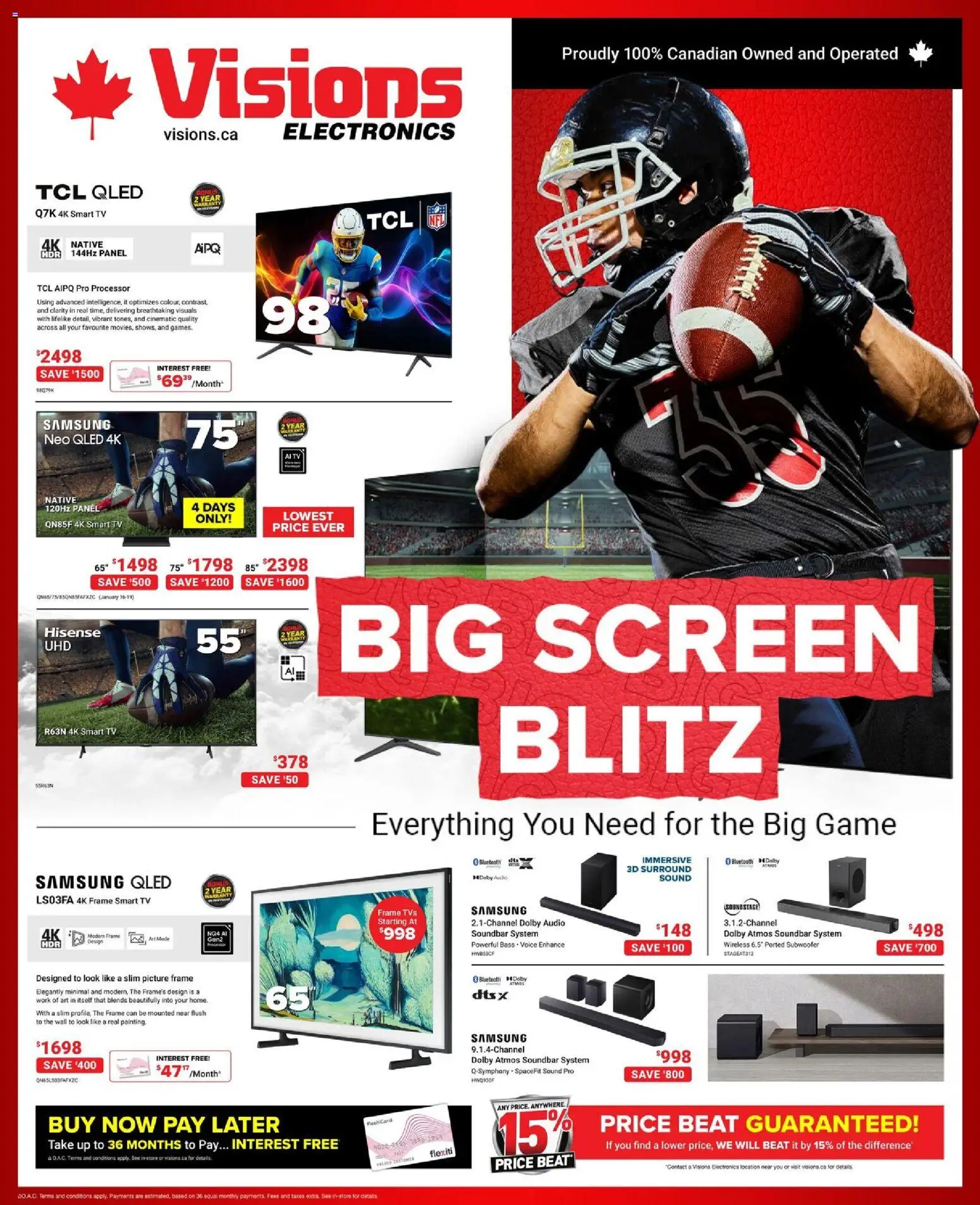 Preview of leaflet Weekly flyer / circulaire from shop Visions is valid from Jan 16, 2026 - Game, Tv, Audio, Soundbar