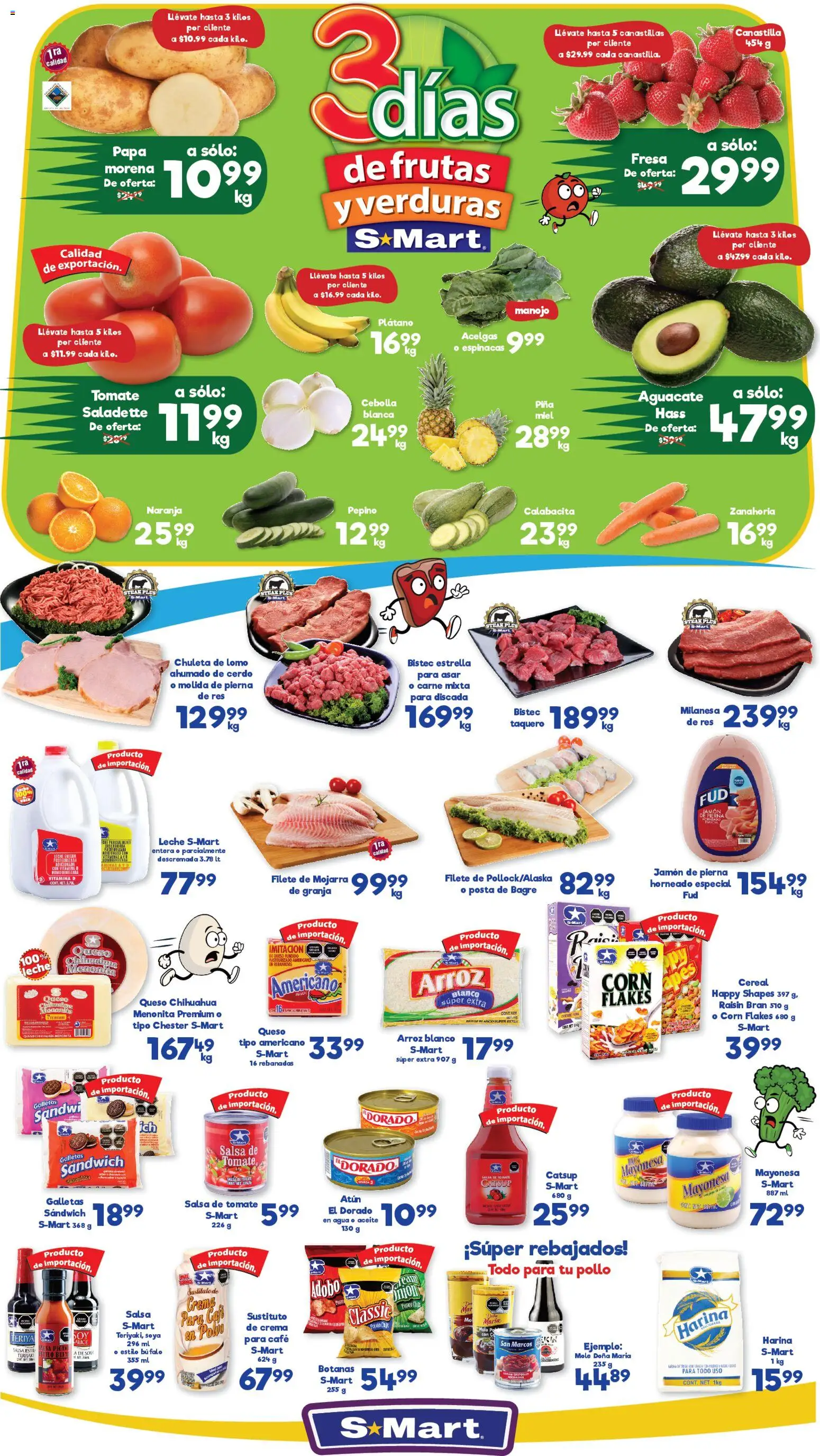 Vista previa las ofertas de la tienda S-Mart - Folleto Matamoros desde el 13/01/2026 - Café, Queso, Espinacas, Cerdo, Miel, Pepino, Filete, Kétchup