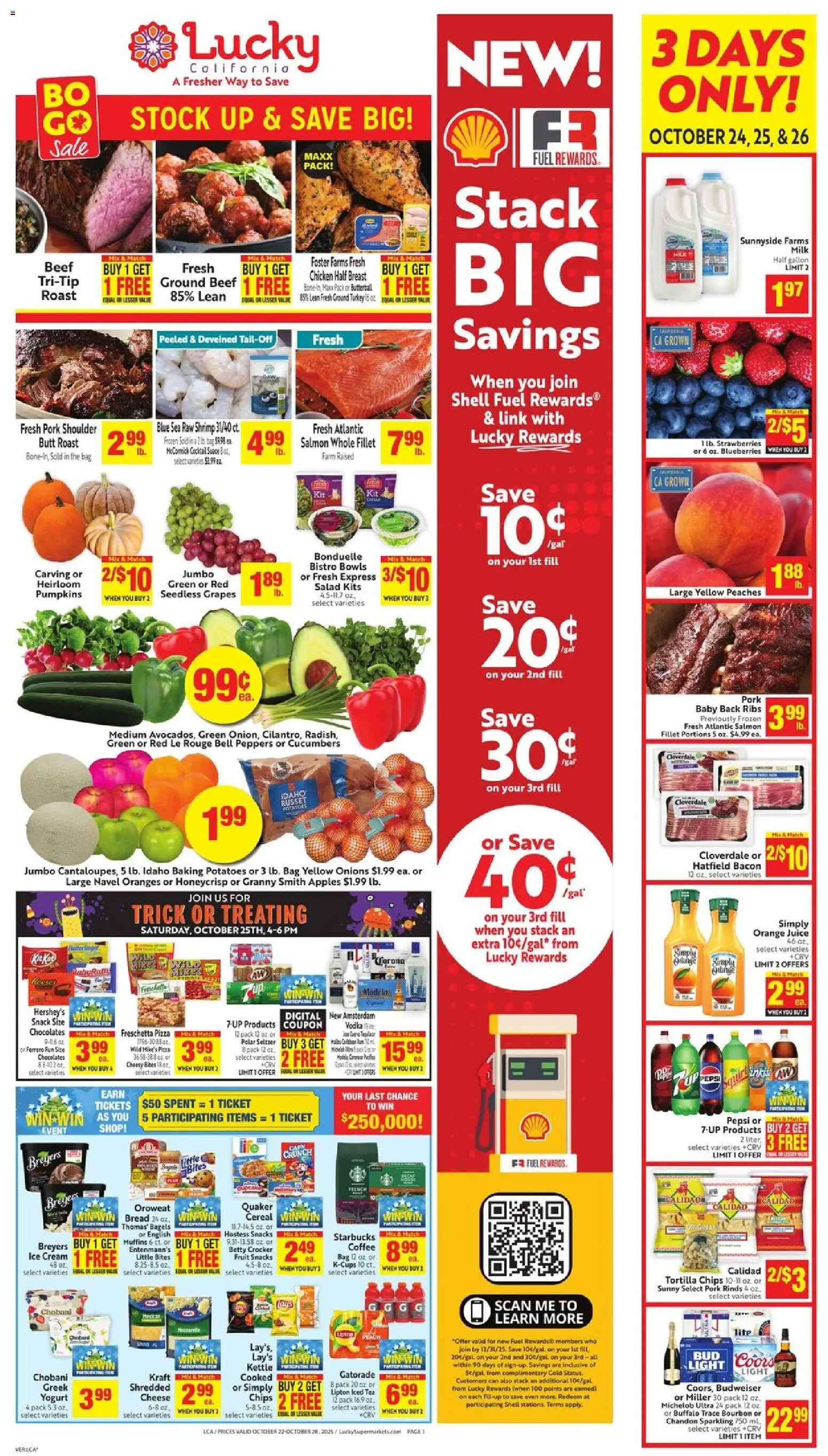 Lucky Supermarkets Weekly Ad from 10/22/2025 - Flyer - Page number 1