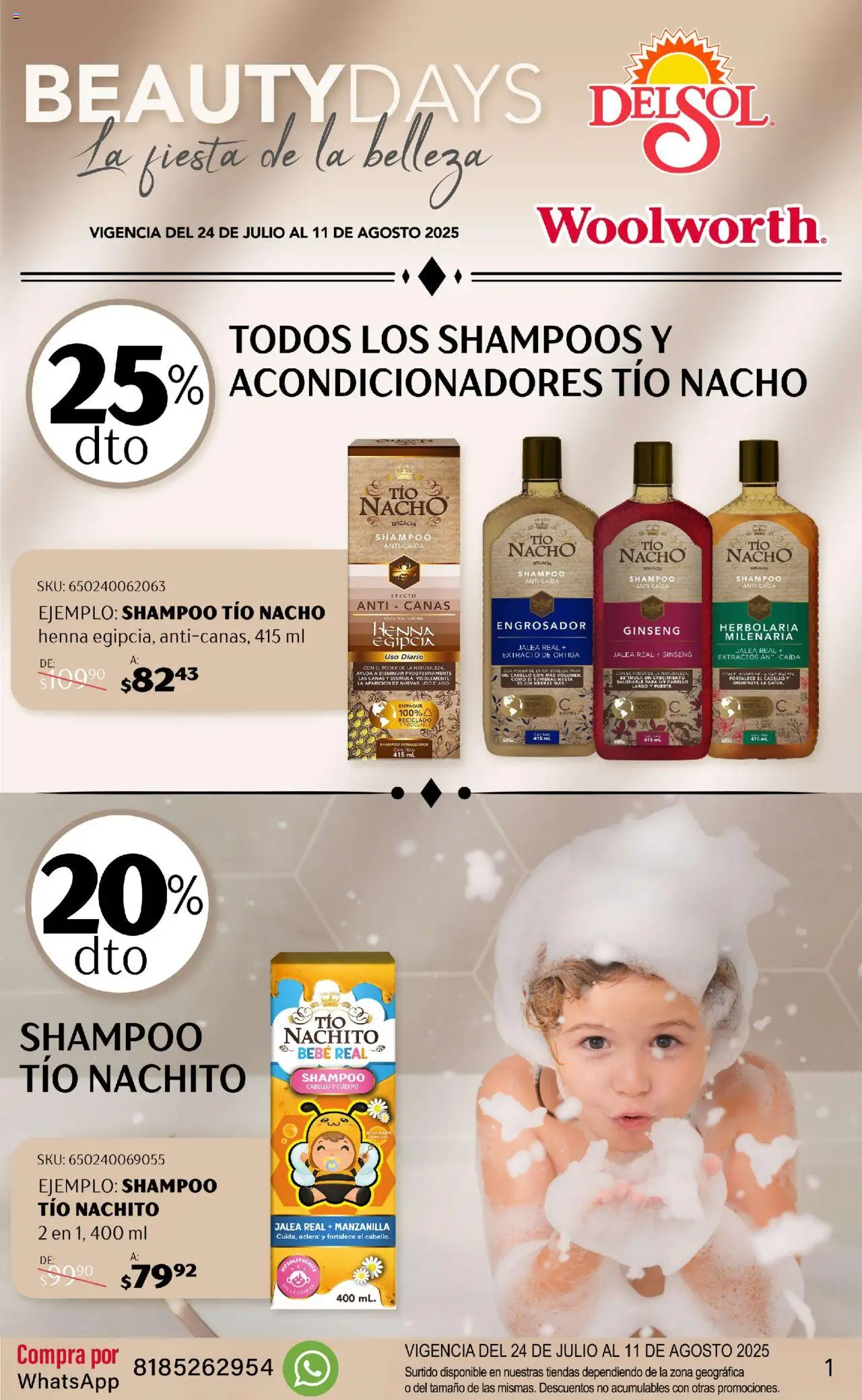 La Fiesta de la Belleza - Pasillo Genomma Julio Del Sol y Woolworth y sus promociones válidas desde el 24/07/2025 - Número de página 1