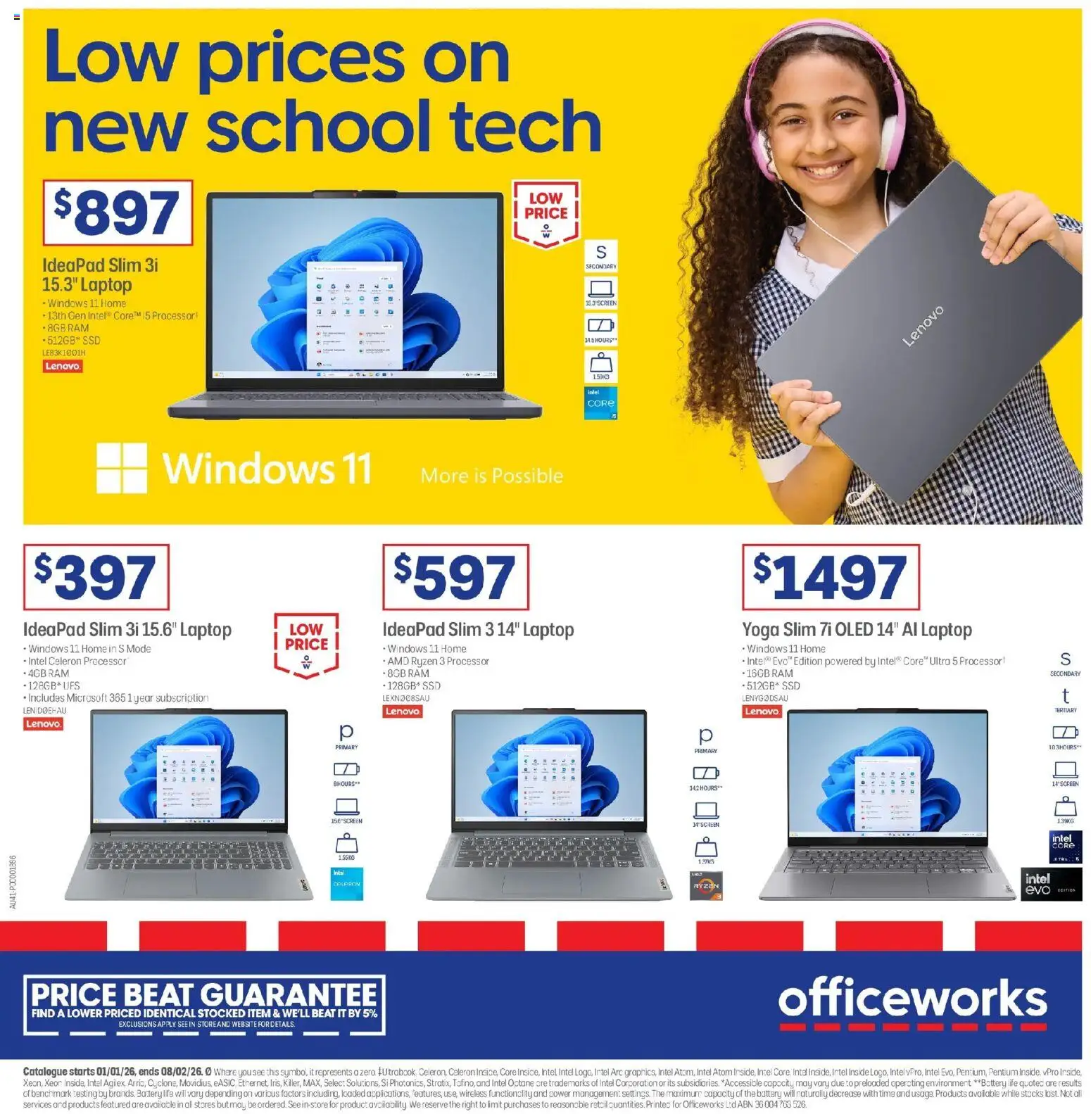 Preview of catalogue BYOD from shop Officeworks valid 01/01/2026 - Battery, Laptop, Screen