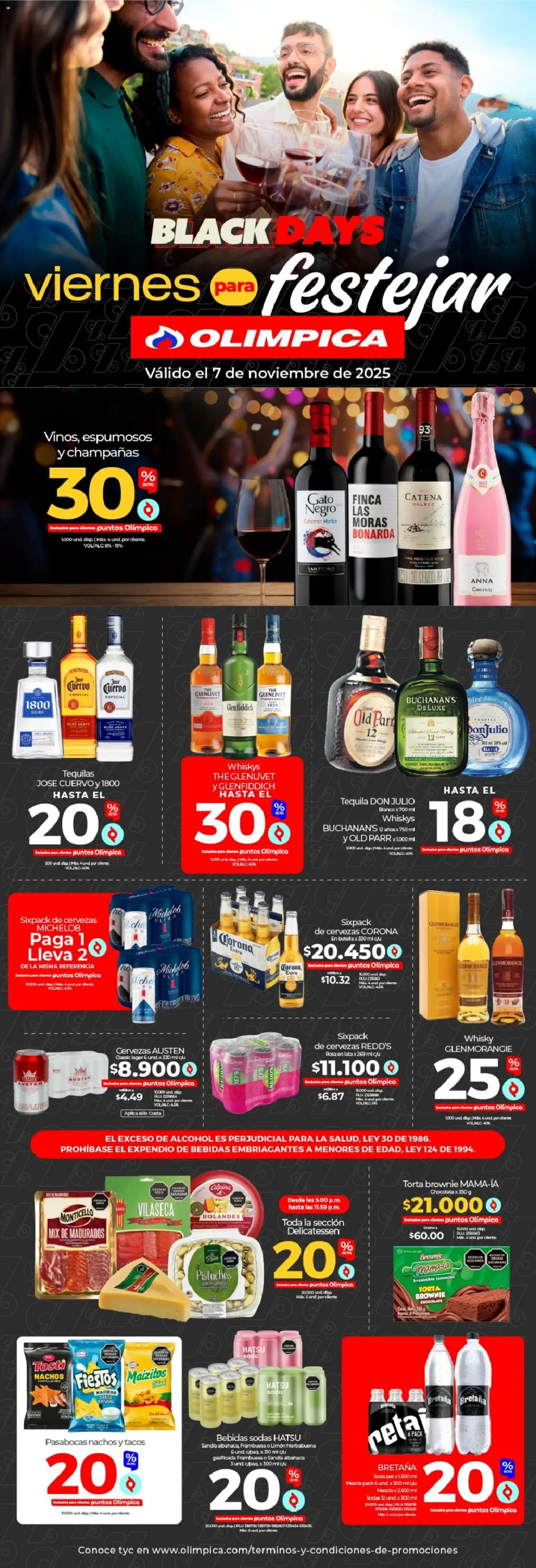  Vista previa del prospecto Viernes para festejar del almacen Olímpica válida del 07/11/2025 al 22/11/2025