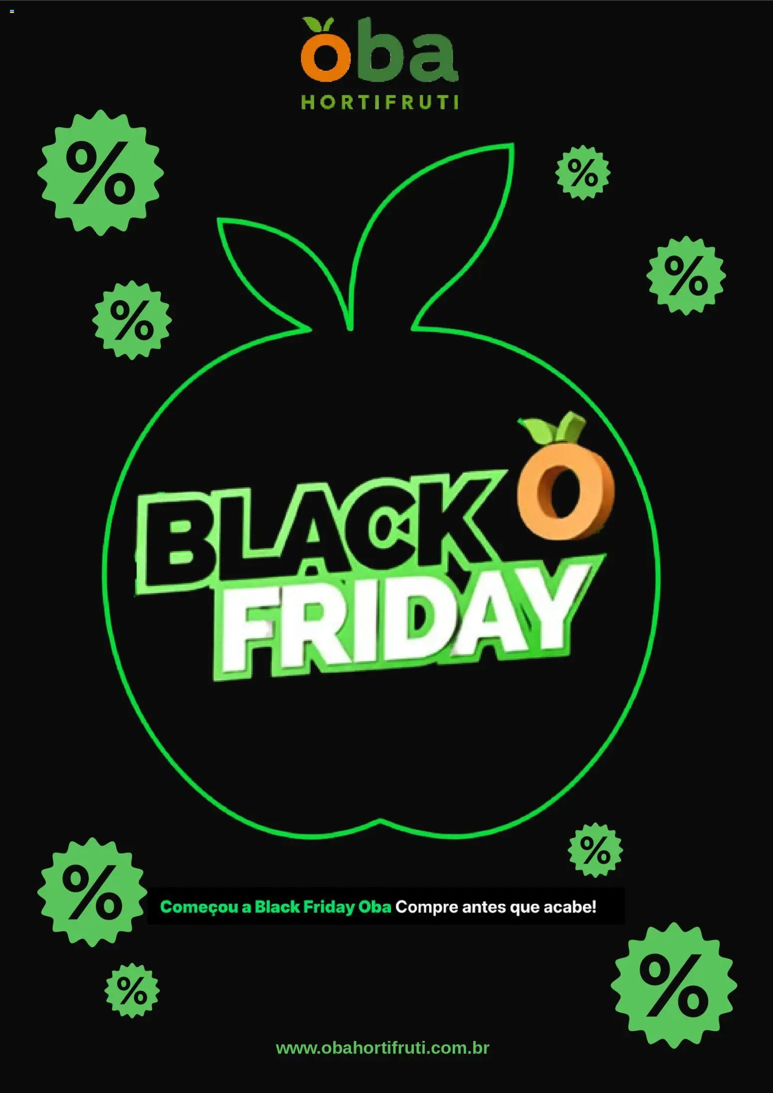 Pré-Visualização do folheto "Black Friday" da loja Oba Hortifruti válido a partir de 28/11/2025