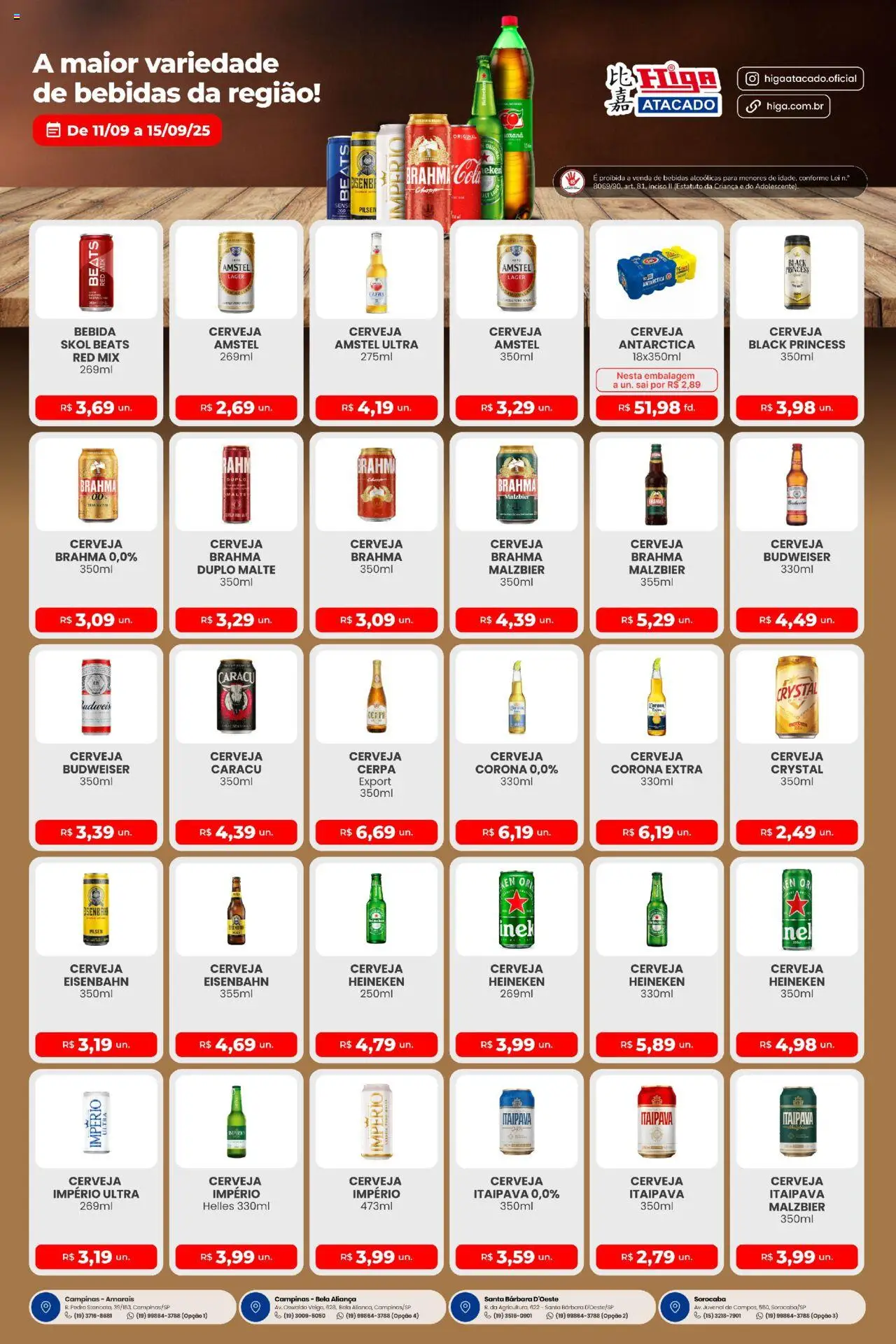 Higa Atacado folheto "Ofertas Festival de Bebidas" válido a partir de 11/09/2025 - número de página 1 - Heineken, Cerveja, Aliança, Bebidas, Bebida, Eisenbahn