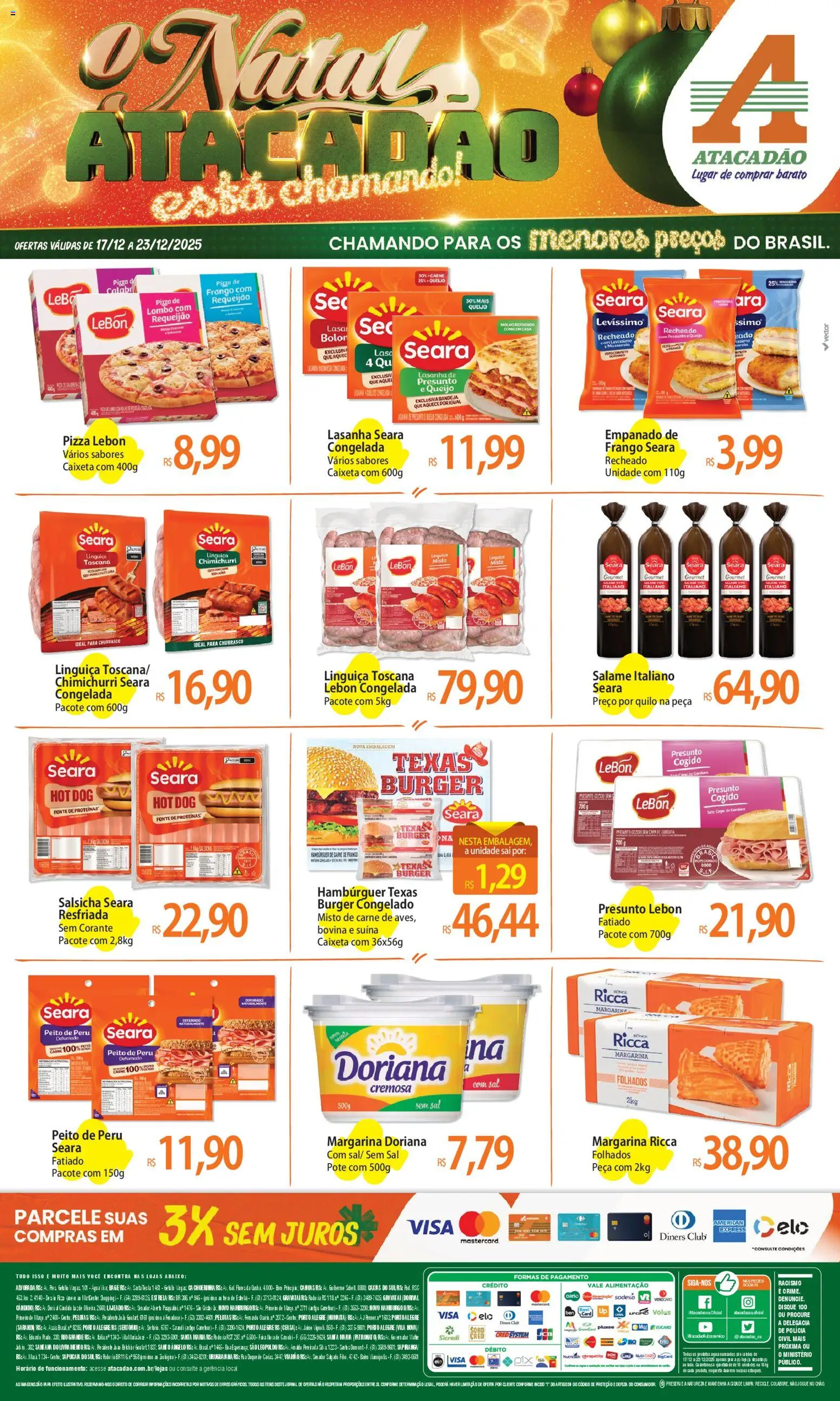 Pré-Visualização do folheto "Ofertas - RS" da loja Atacadão válido a partir de 17/12/2025