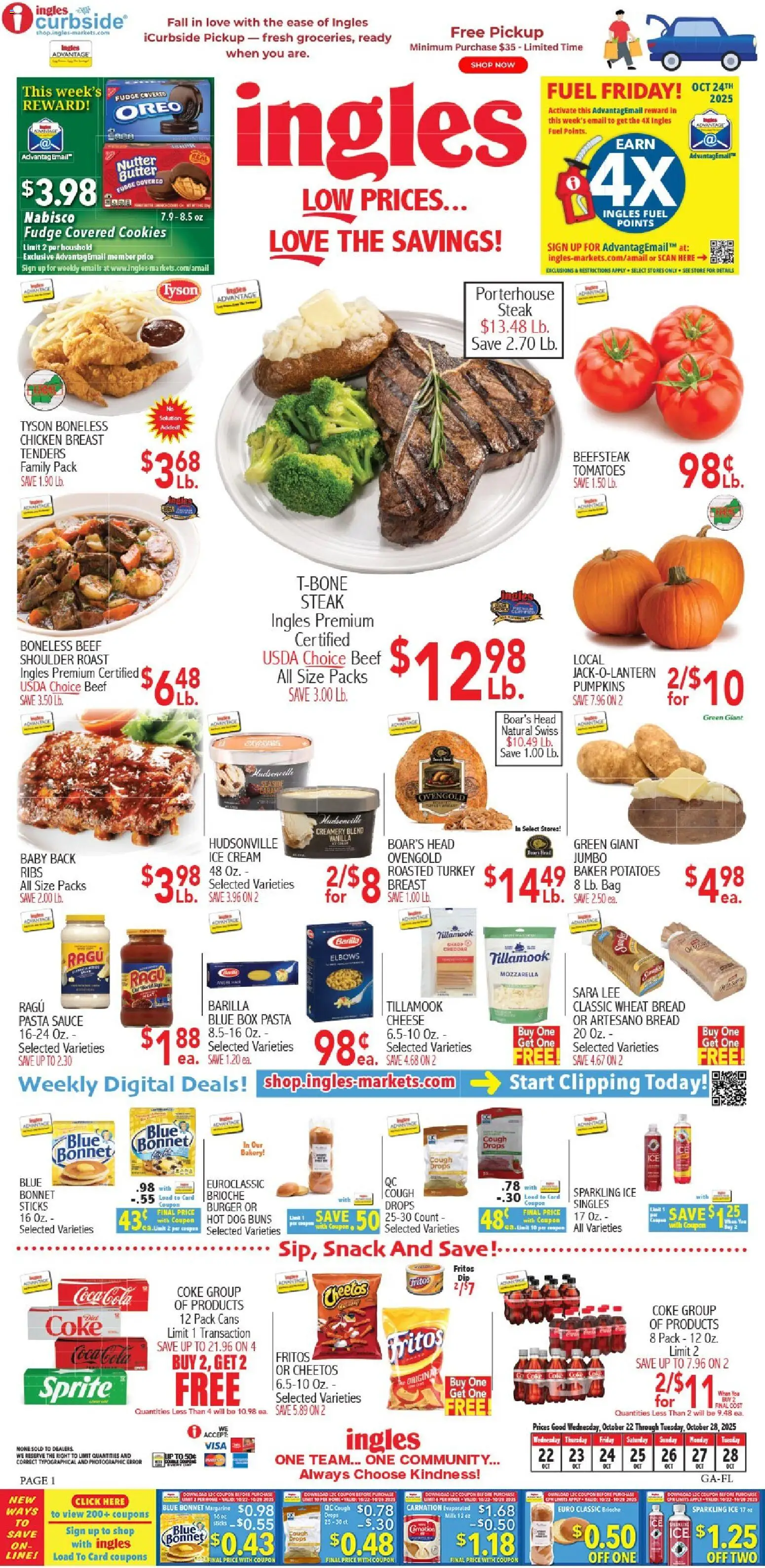 Ingles Weekly Ad from 10/22/2025 >> Sales Ad PREVIEW - Page number 1