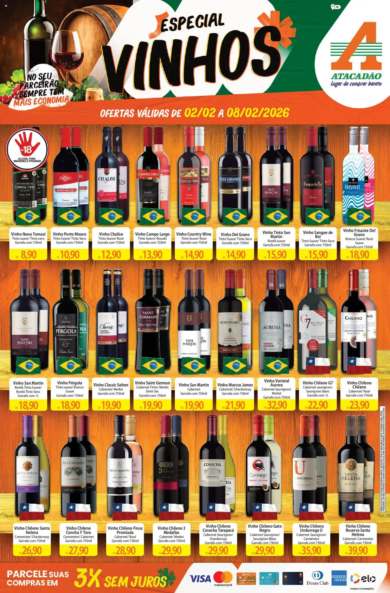 Pré-Visualização do folheto "Ofertas - PR" da loja Atacadão válido a partir de 02/02/2026