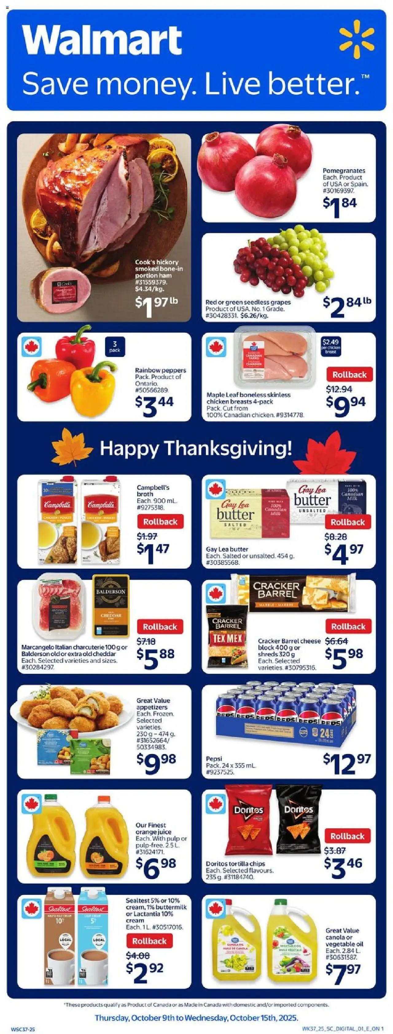 Walmart flyer valid from Oct 09, 2025 - page number 1