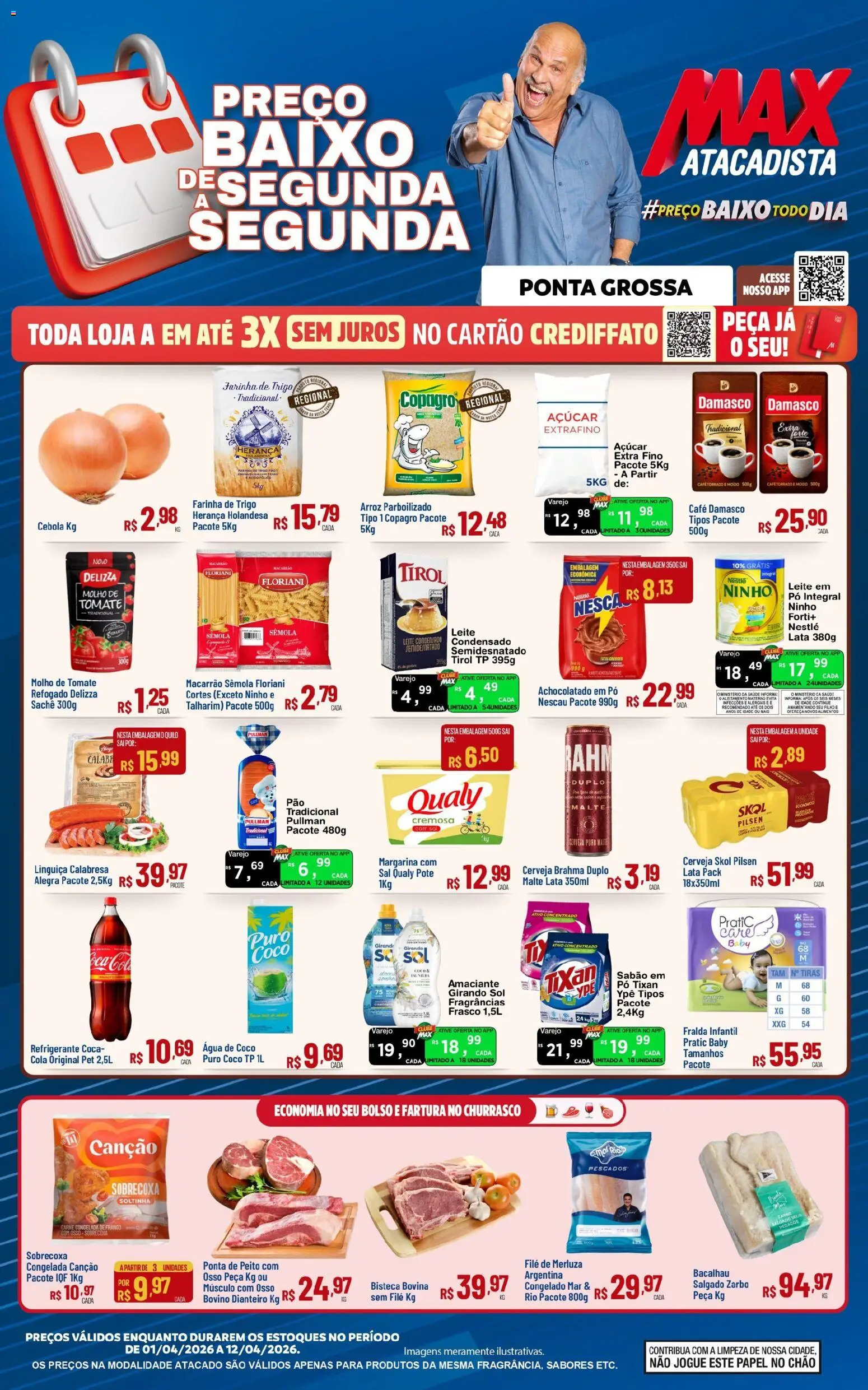 Pré-Visualização do folheto "Max Atacadista ofertas Preco Baixo" da loja Max Atacadista válido a partir de 01/04/2026
