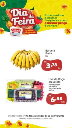 Pré-Visualização do folheto "Ofertas Dia de Feira" da loja Novo Atacarejo válido a partir de 22/10/2025