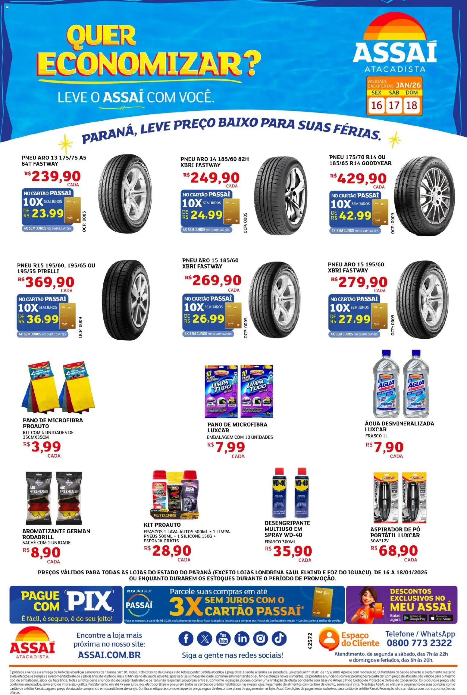 Pré-Visualização do folheto "Encarte - PR" da loja Assaí Atacadista válido a partir de 16/01/2026