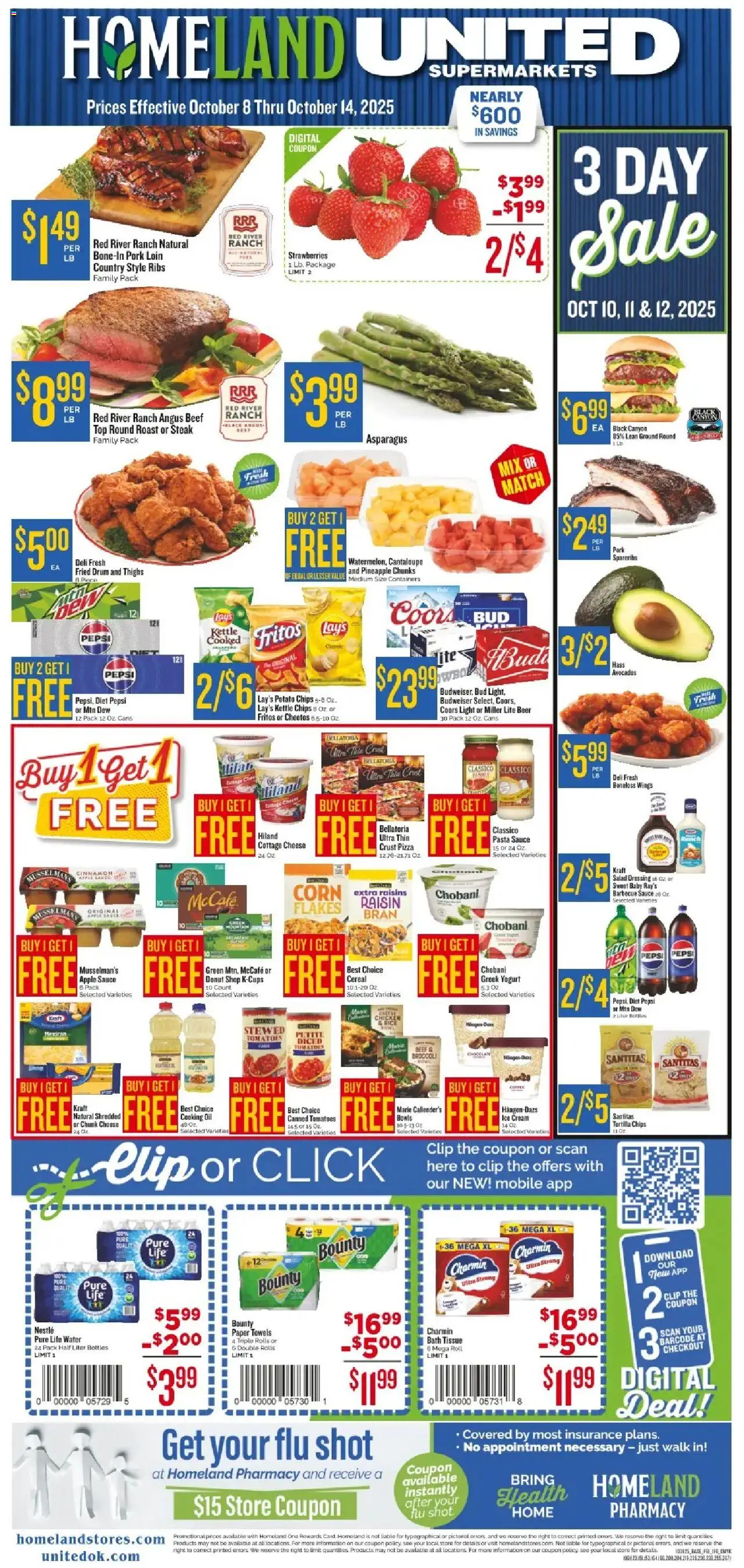 Homeland Weekly Ad from 10/08/2025 - Flyer - Page number 1