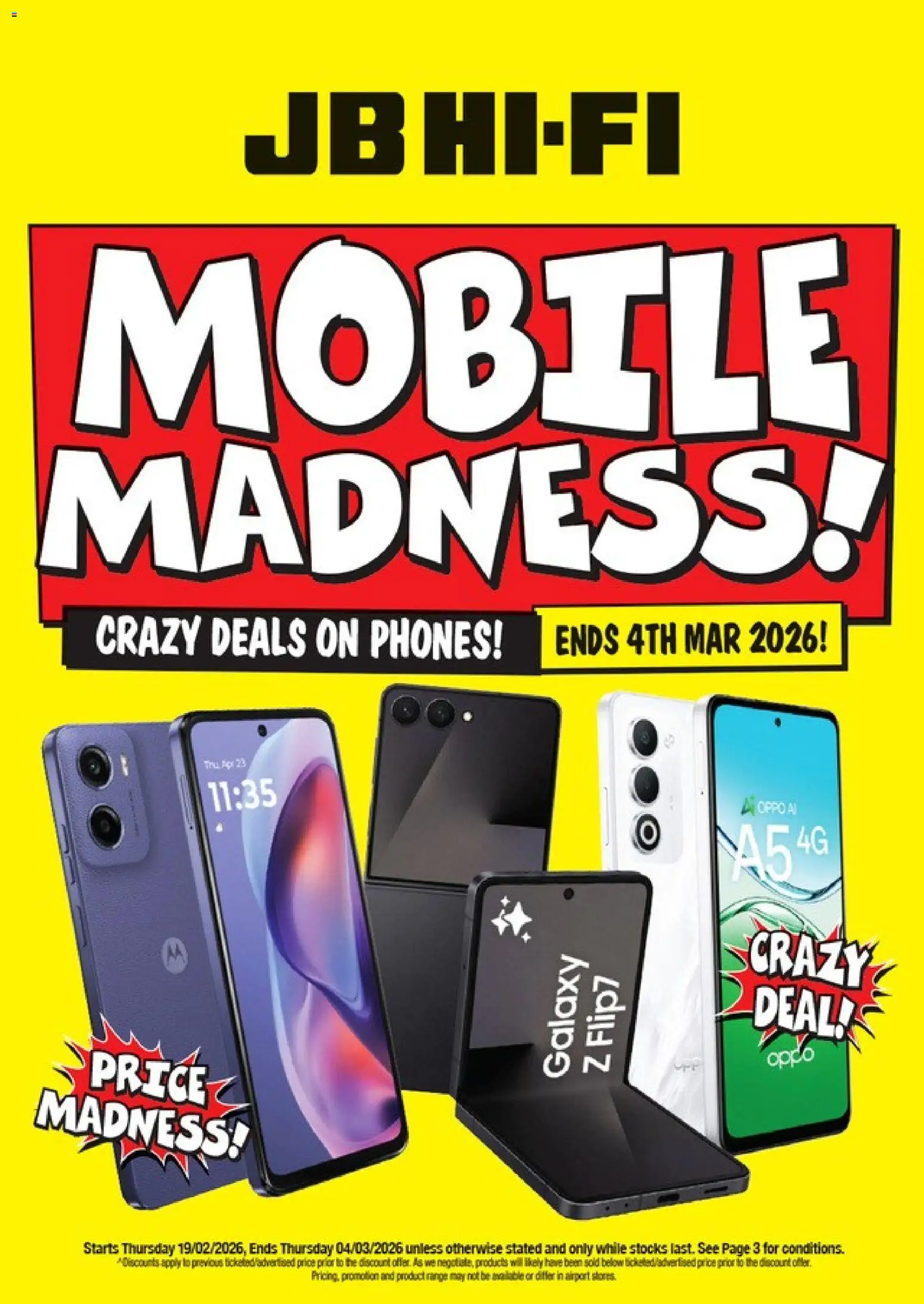Preview of catalogue Mobile Madness from shop JB Hi-Fi valid 19 Feb 2026