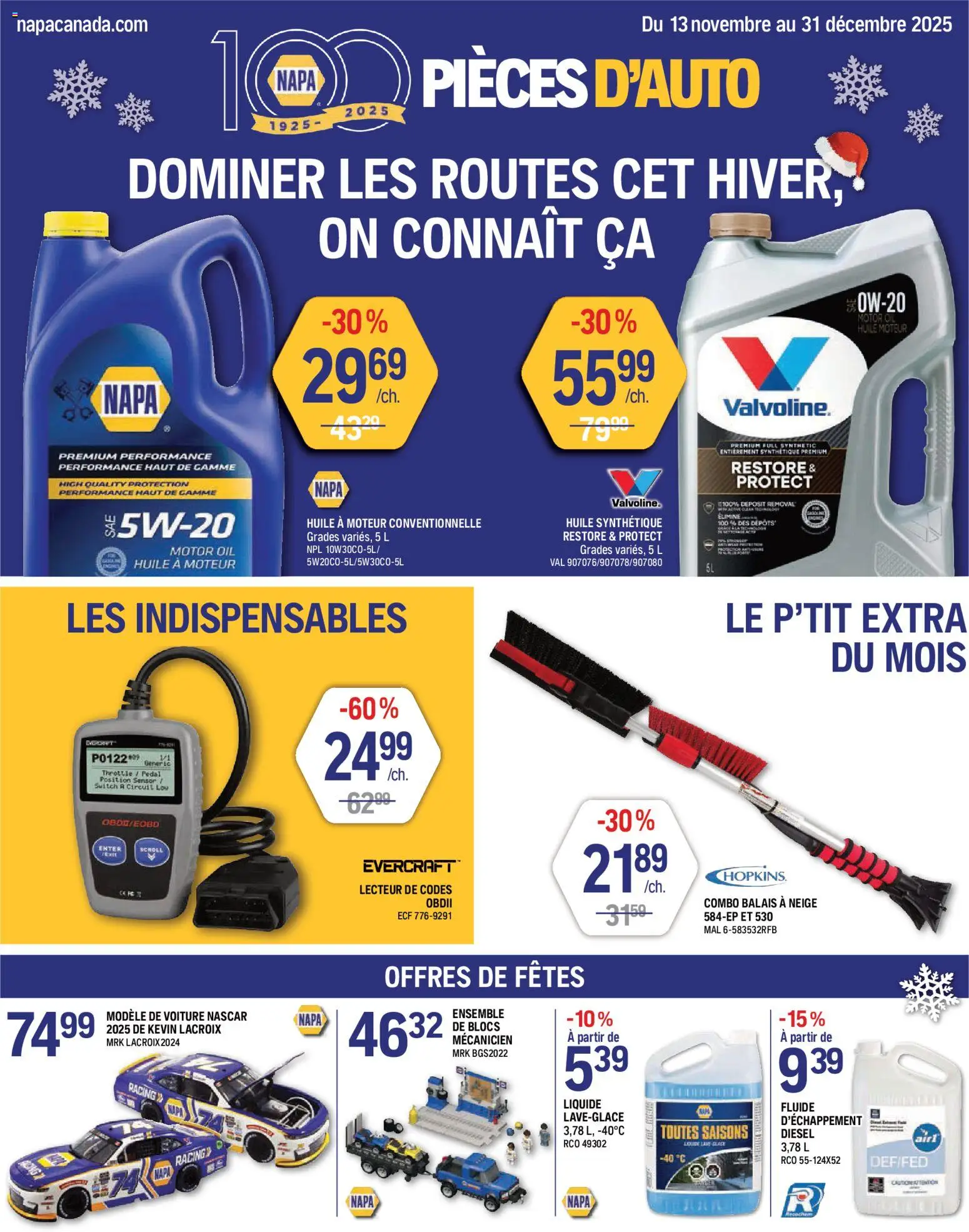 Preview of leaflet Circulaire from shop NAPA Auto Parts is valid from Nov 13, 2025 - Oil