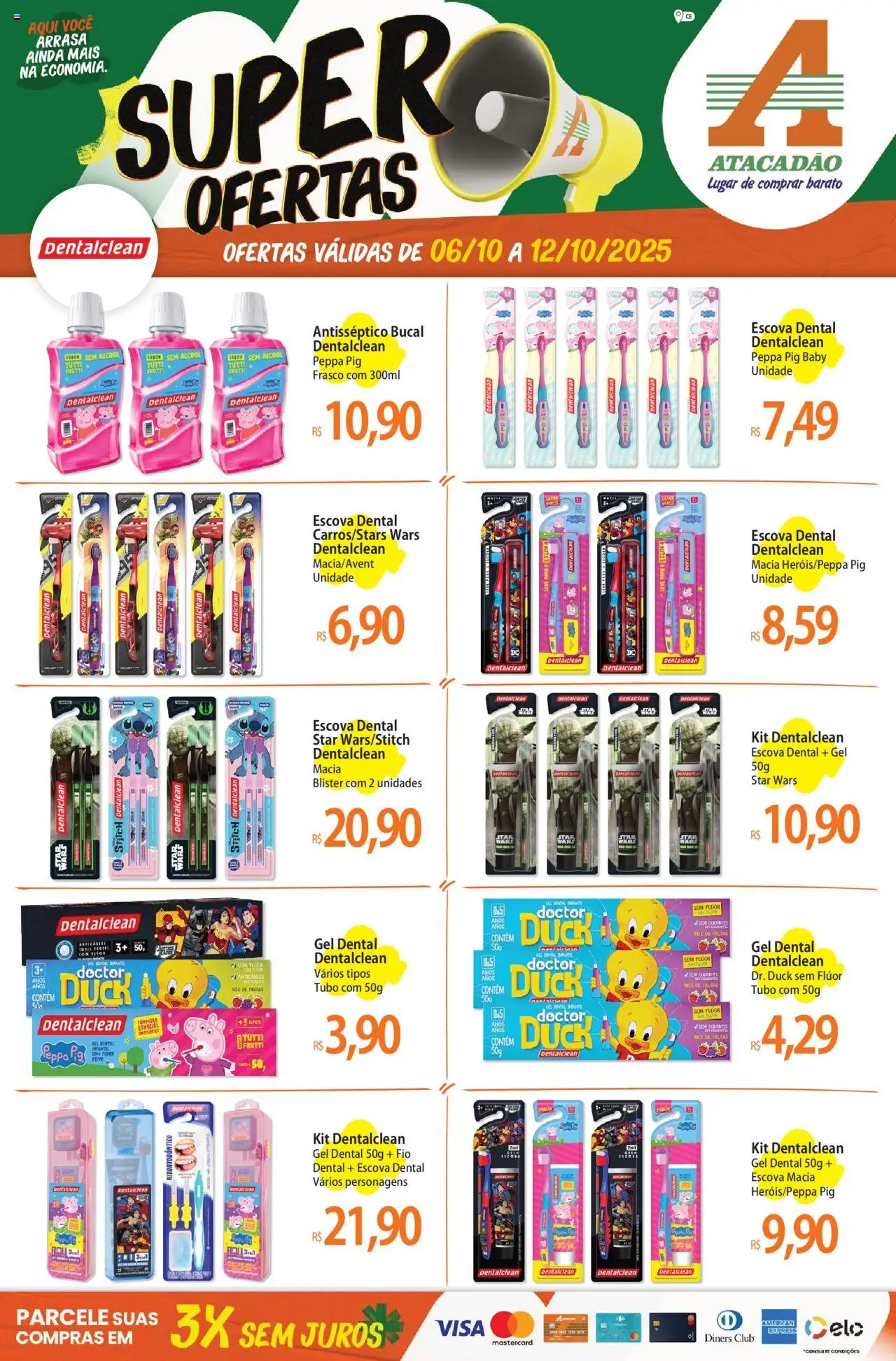 Pré-Visualização do folheto "Ofertas - CE" da loja Atacadão válido a partir de 06/10/2025 - Frutas, Álcool, Escova