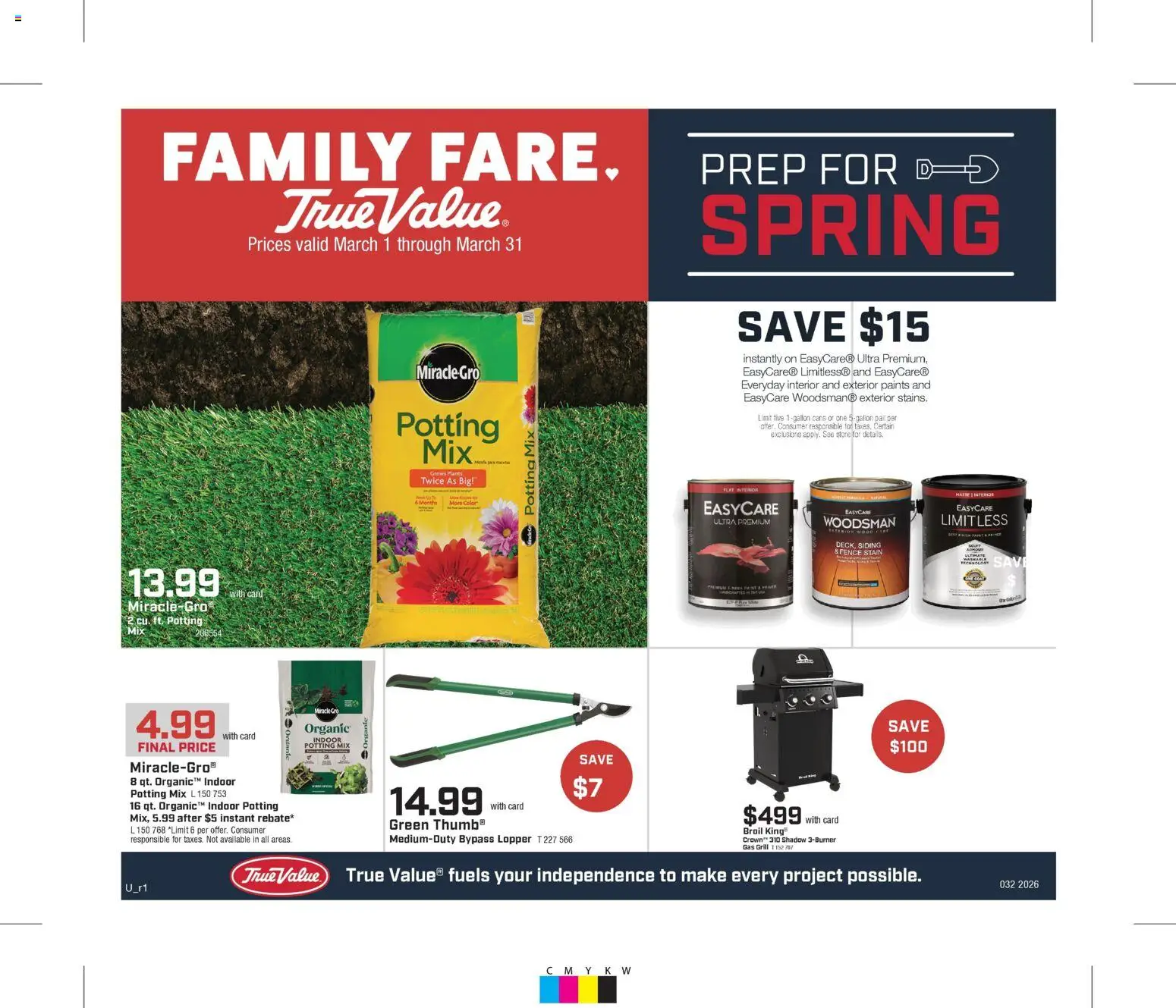 Ad Preview of Family Fare Family Fare True Value Ad from 03/01/2026 - Grill, Gas grill