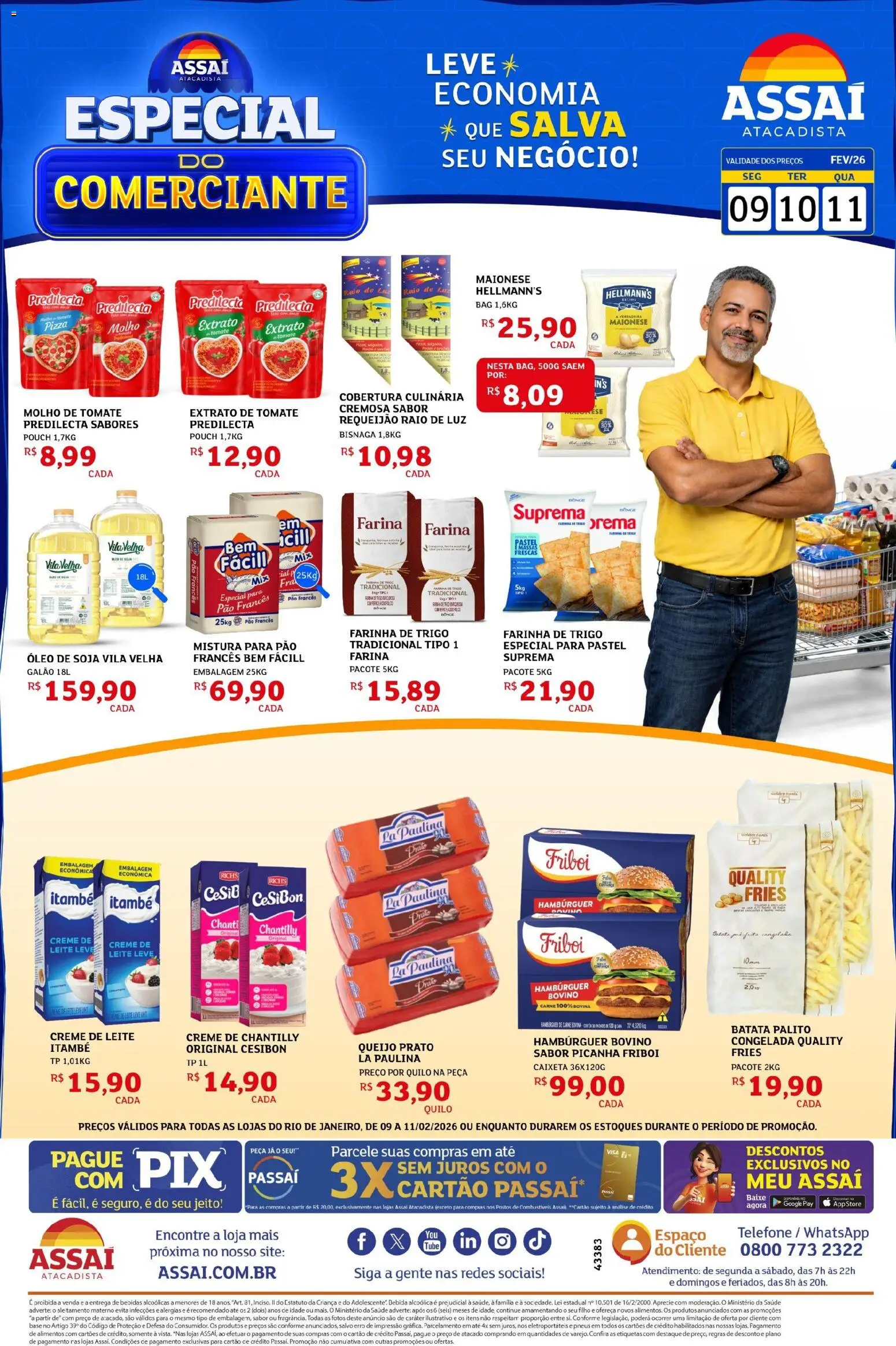 Pré-Visualização do folheto "Encarte - RJ" da loja Assaí Atacadista válido a partir de 09/02/2026