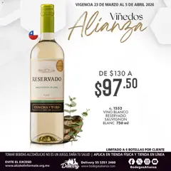 Vista previa las ofertas de la tienda Bodegas Alianza - Bodegas Alianza catálogo Viñedos Alianza desde el 23/03/2026 