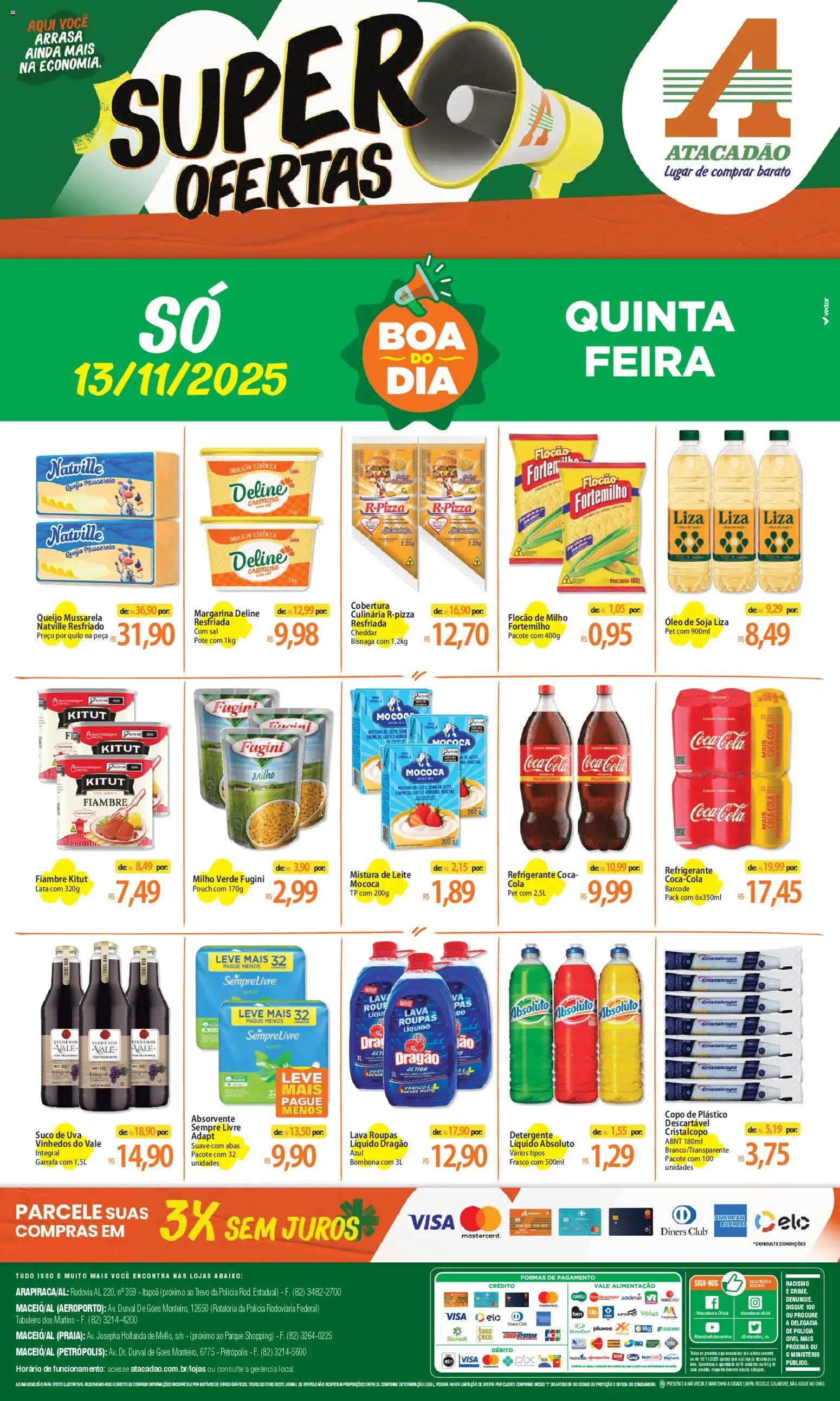 Pré-Visualização do folheto "Ofertas - AL" da loja Atacadão válido a partir de 13/11/2025