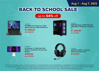 Preview of leaflet Weekly flyer from shop Canada Computers is valid from Aug 01, 2025