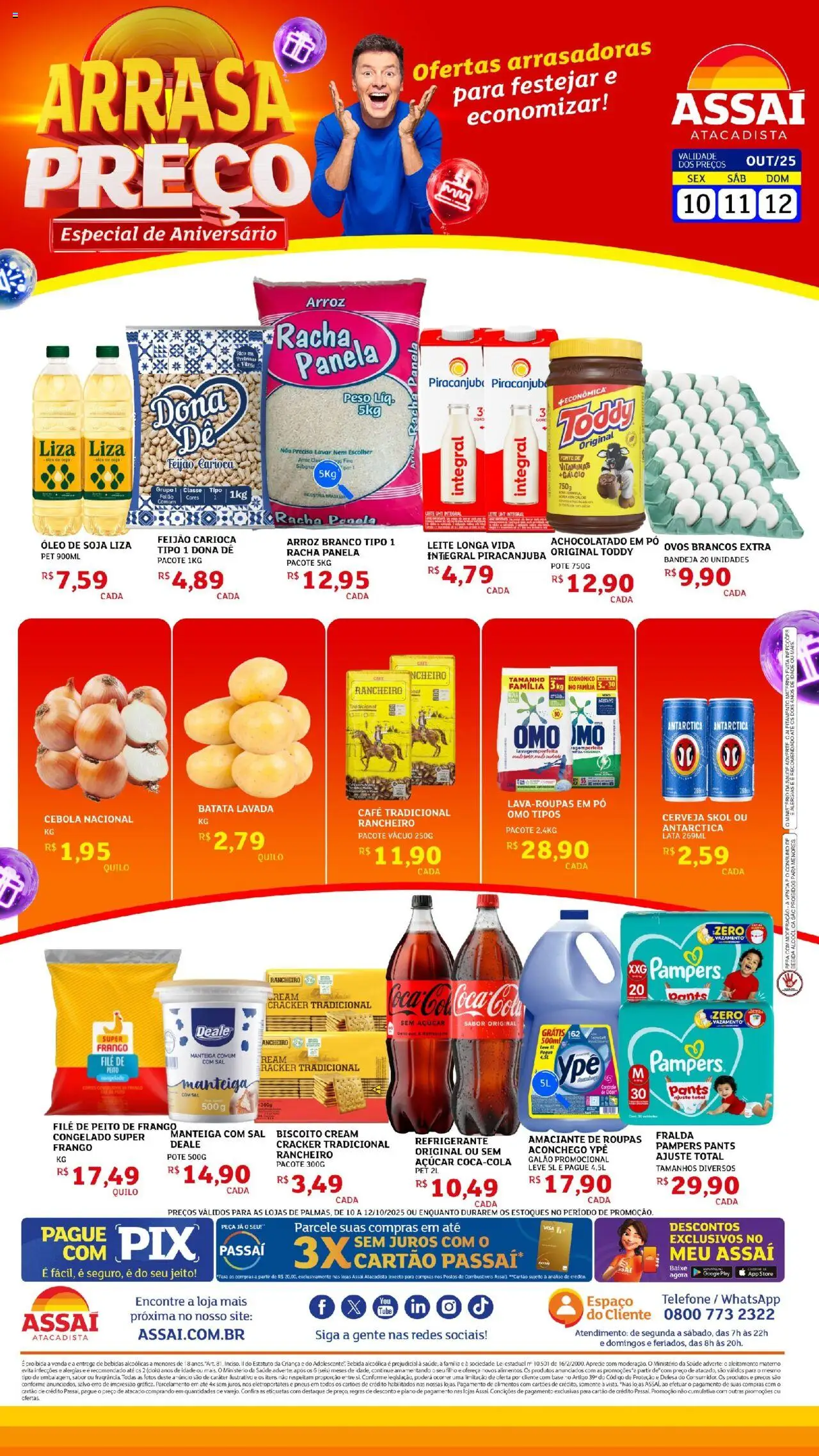 Assaí Atacadista folheto "Encarte - TO" válido a partir de 11/10/2025 - número de página 1 - Roupas, Óleo, Base, Soja, Manteiga, Panela, Achocolatado, Amaciante de roupas