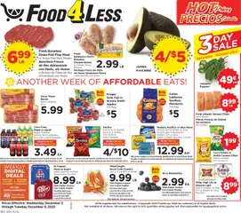 Ad Preview of Food 4 Less Weekly Ad from 12/03/2025