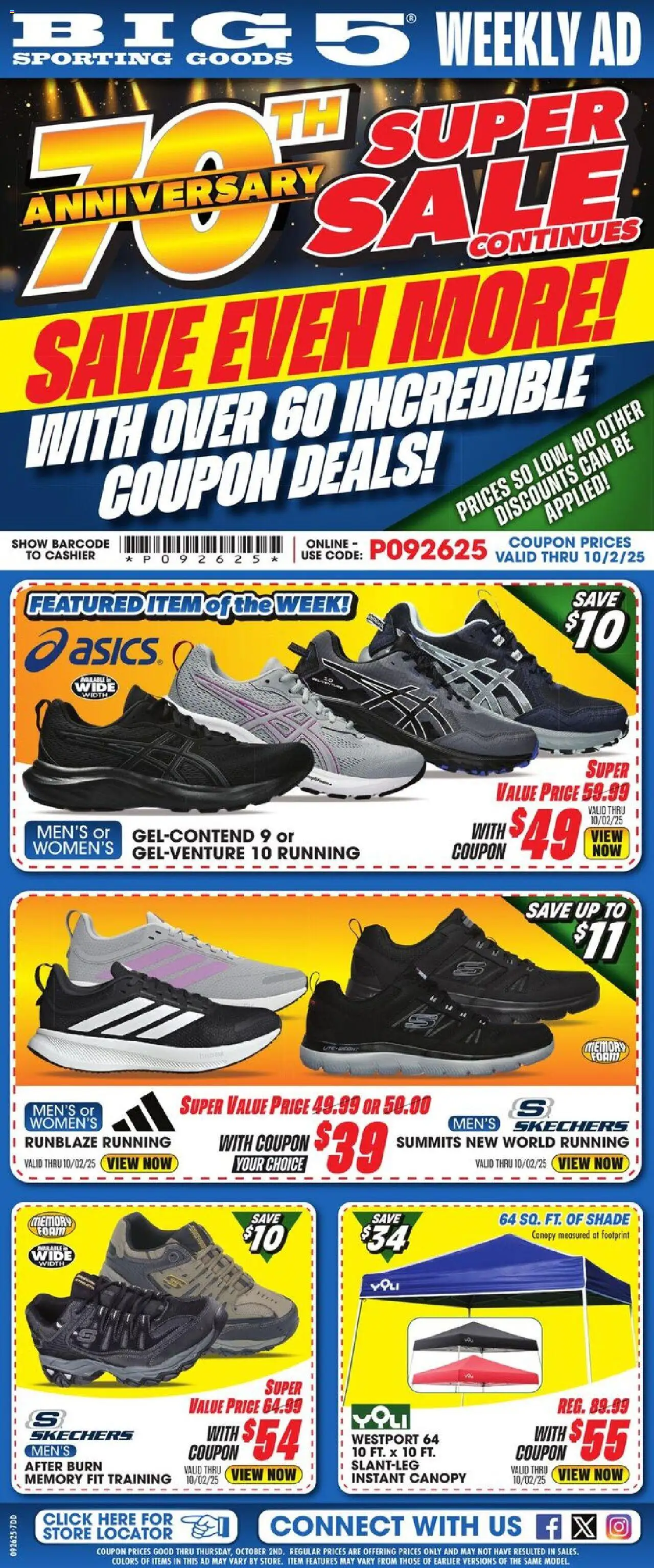 Big 5 Sporting Goods Weekly Ad from 09/26/2025 - Flyer - Page number 1