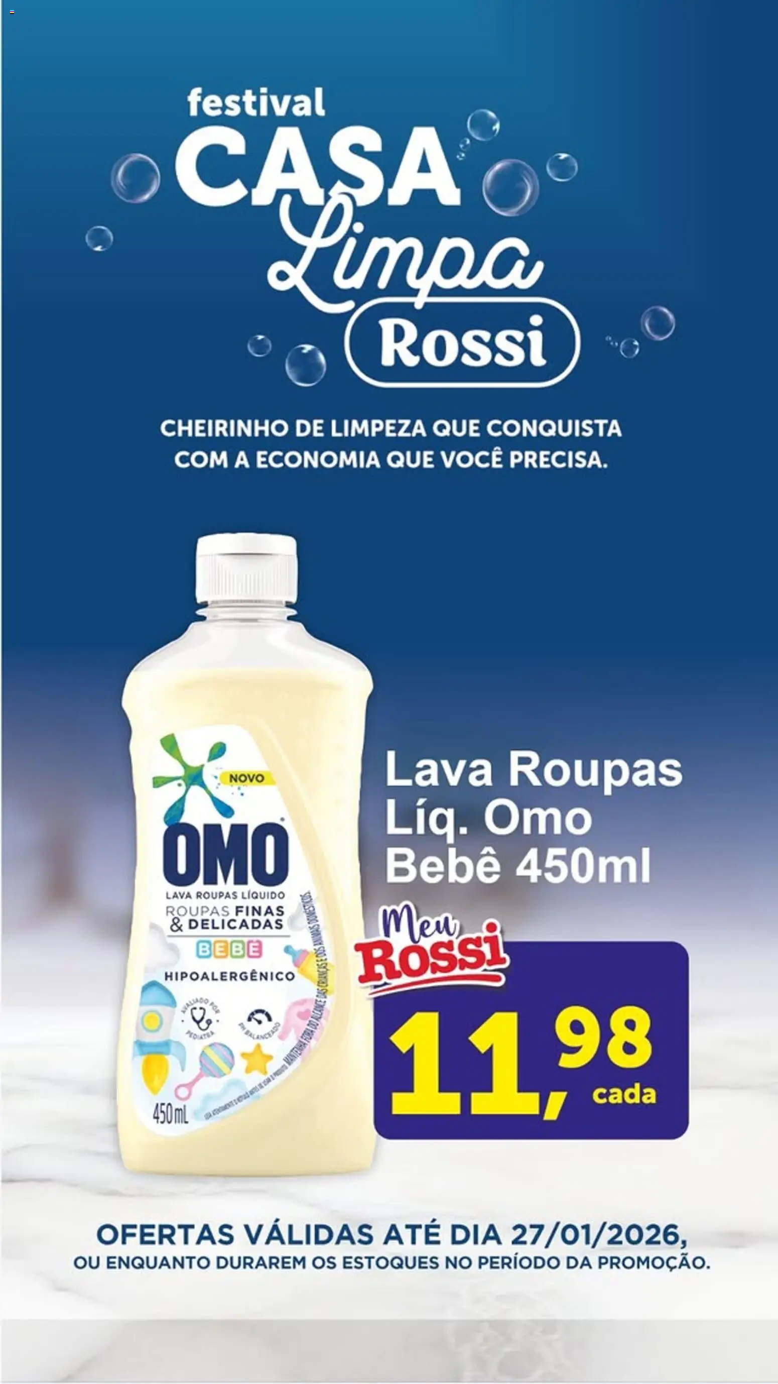 Pré-Visualização do folheto "Ofertas Casa Limpa" da loja Rossi Supermercados válido a partir de 22/01/2026 - Roupas