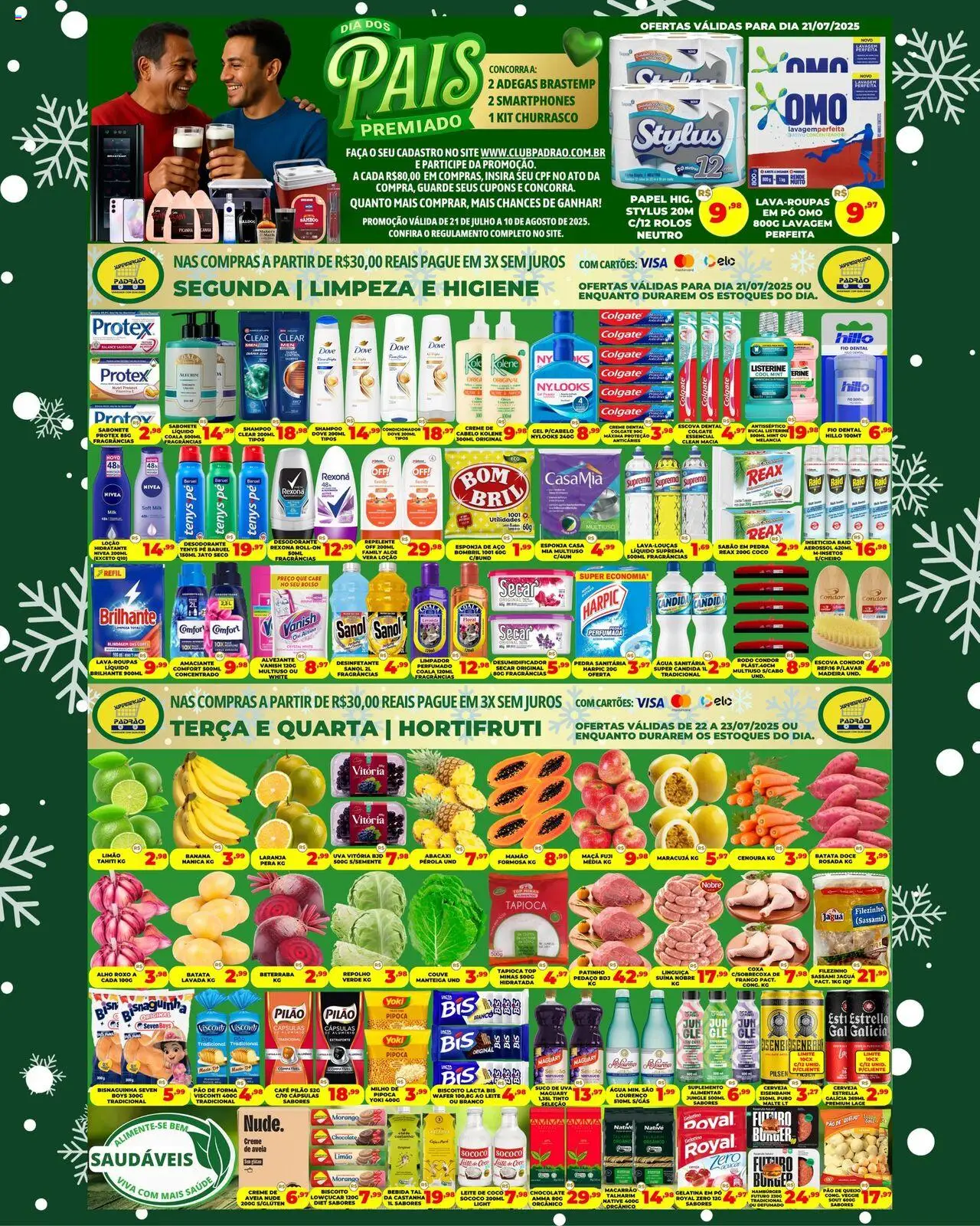 Supermercado Padrão folheto "Ofertas da semana" válido a partir de 21/07/2025 - número de página 1 - Cerveja, Macarrão, Cenoura, Açúcar, Batata, Couve, Milho, Amaciante