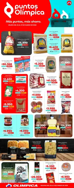  Vista previa del prospecto Más puntos, más ahorro del almacen Olímpica válida del 16/03/2026 al 31/03/2026