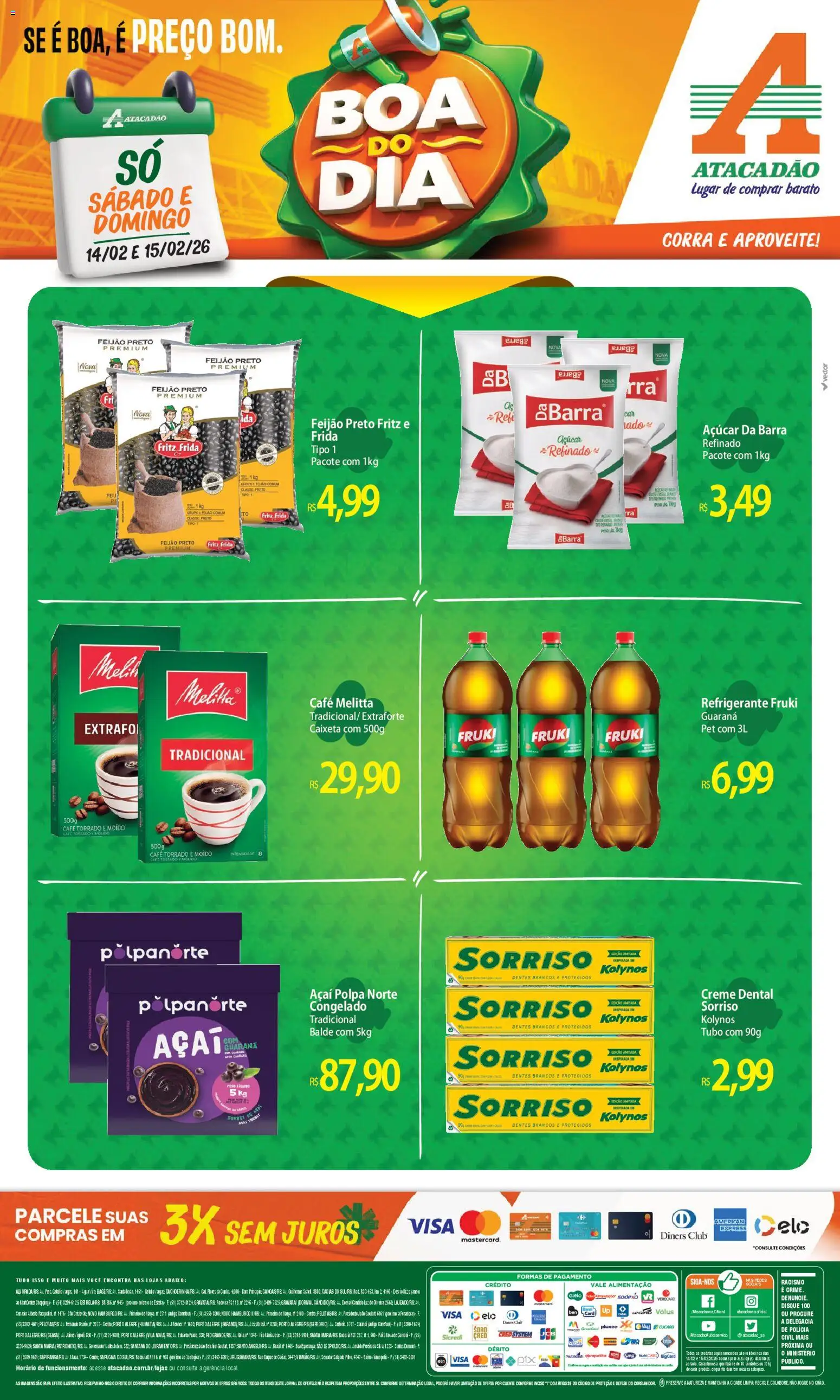 Pré-Visualização do folheto "Ofertas - RS" da loja Atacadão válido a partir de 14/02/2026