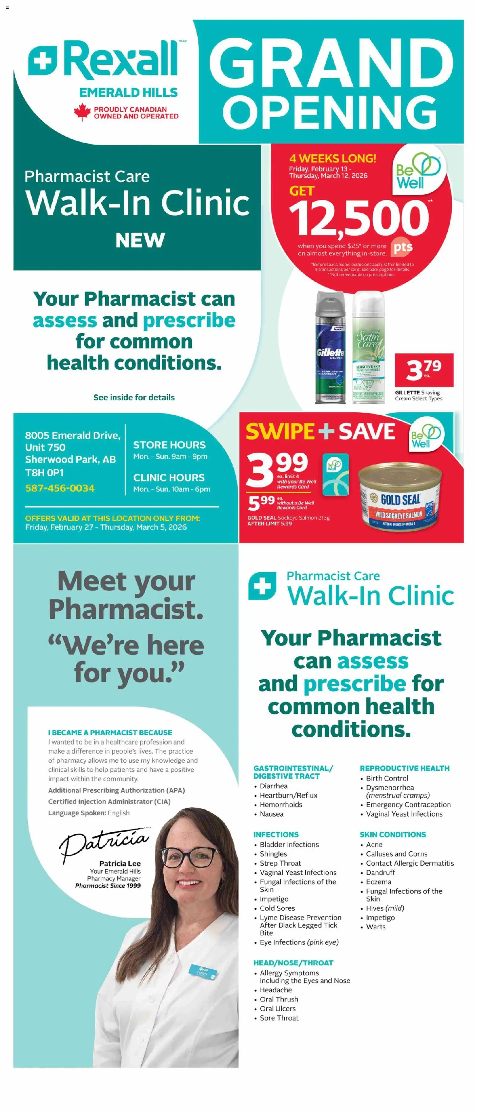 Preview of leaflet Emerald Hills Grand Opening - Sherwood Park from shop Rexall is valid from Feb 27, 2026